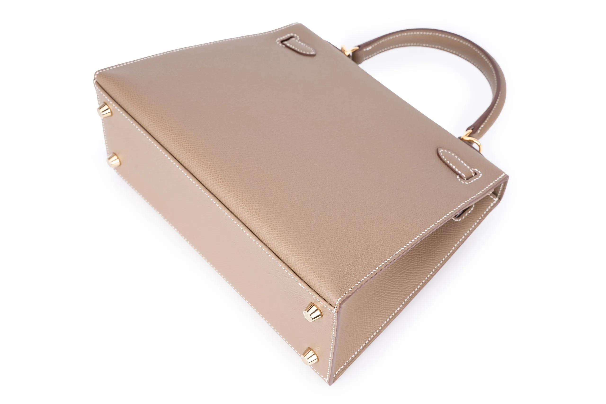 Hermès Kelly 25 Etoupe Epsom Sellier Gold Hardware