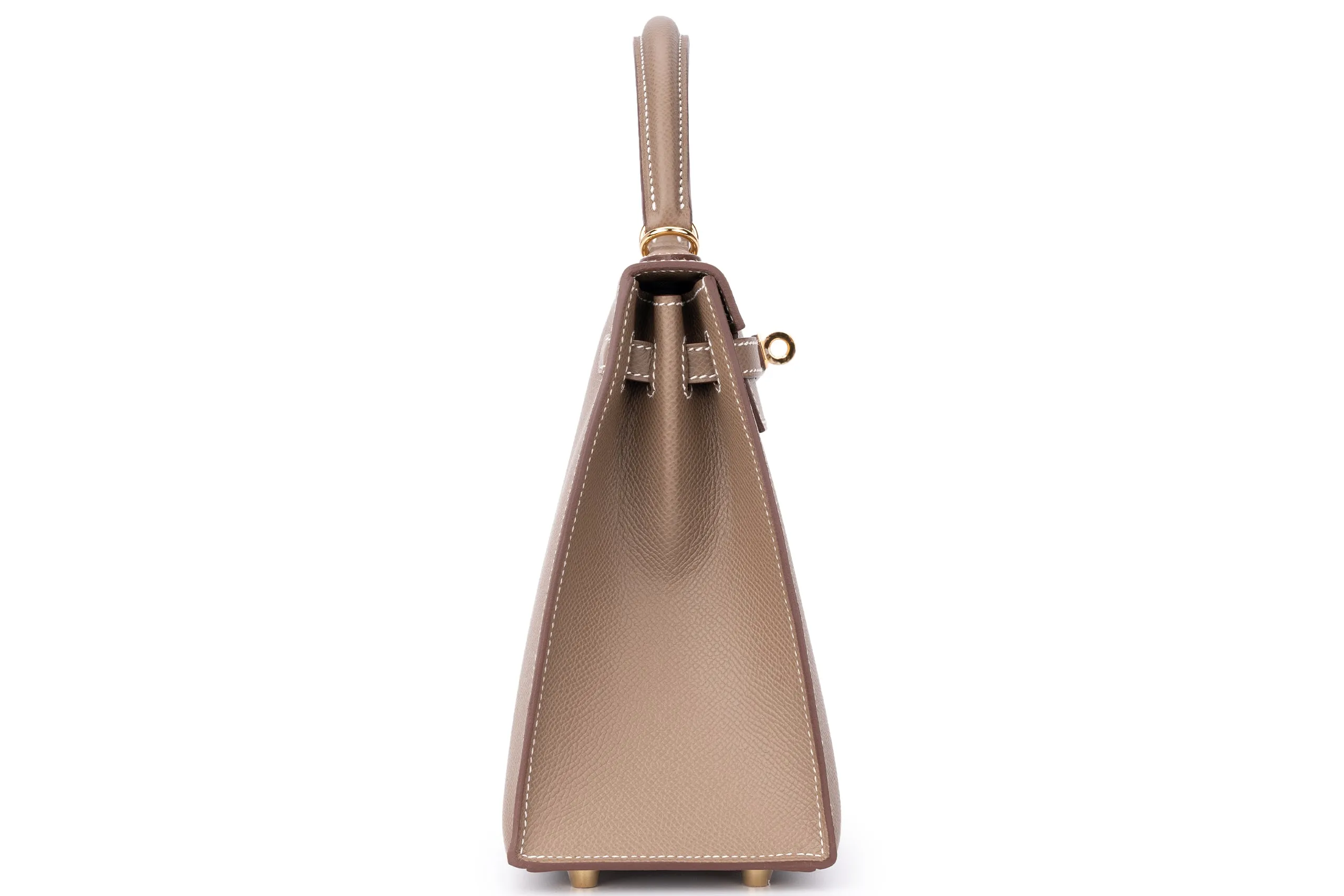Hermès Kelly 25 Etoupe Epsom Sellier Gold Hardware