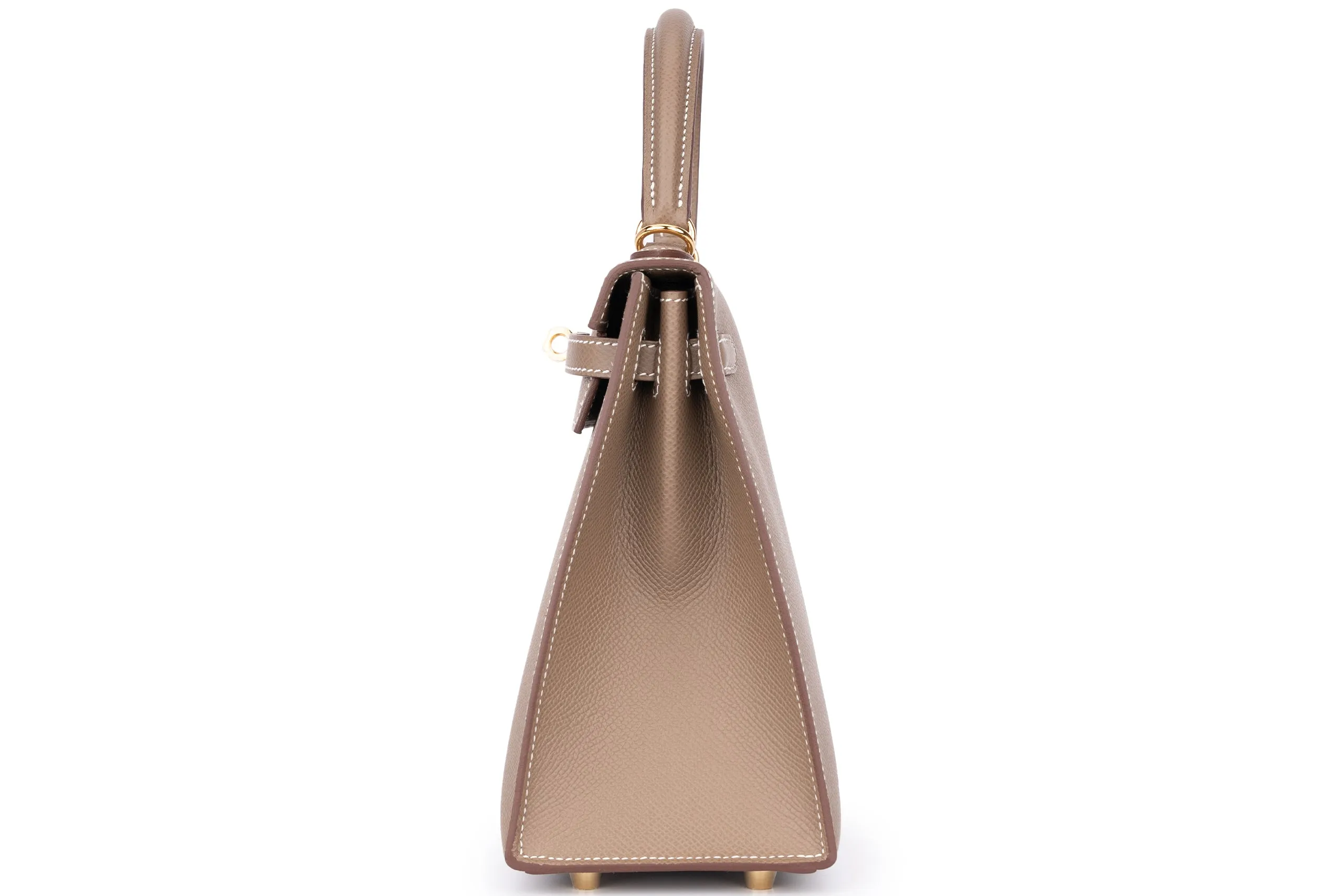 Hermès Kelly 25 Etoupe Epsom Sellier Gold Hardware