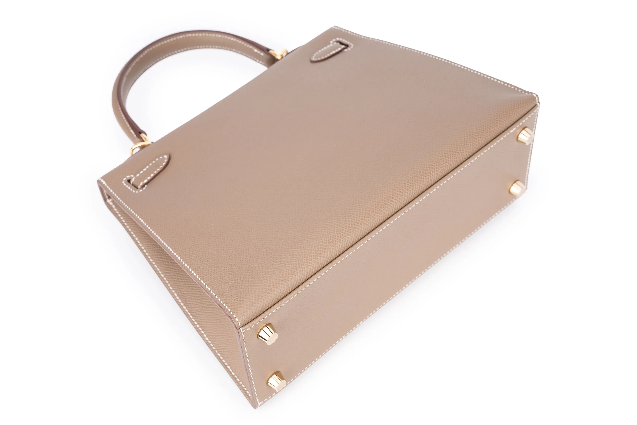 Hermès Kelly 25 Etoupe Epsom Sellier Gold Hardware