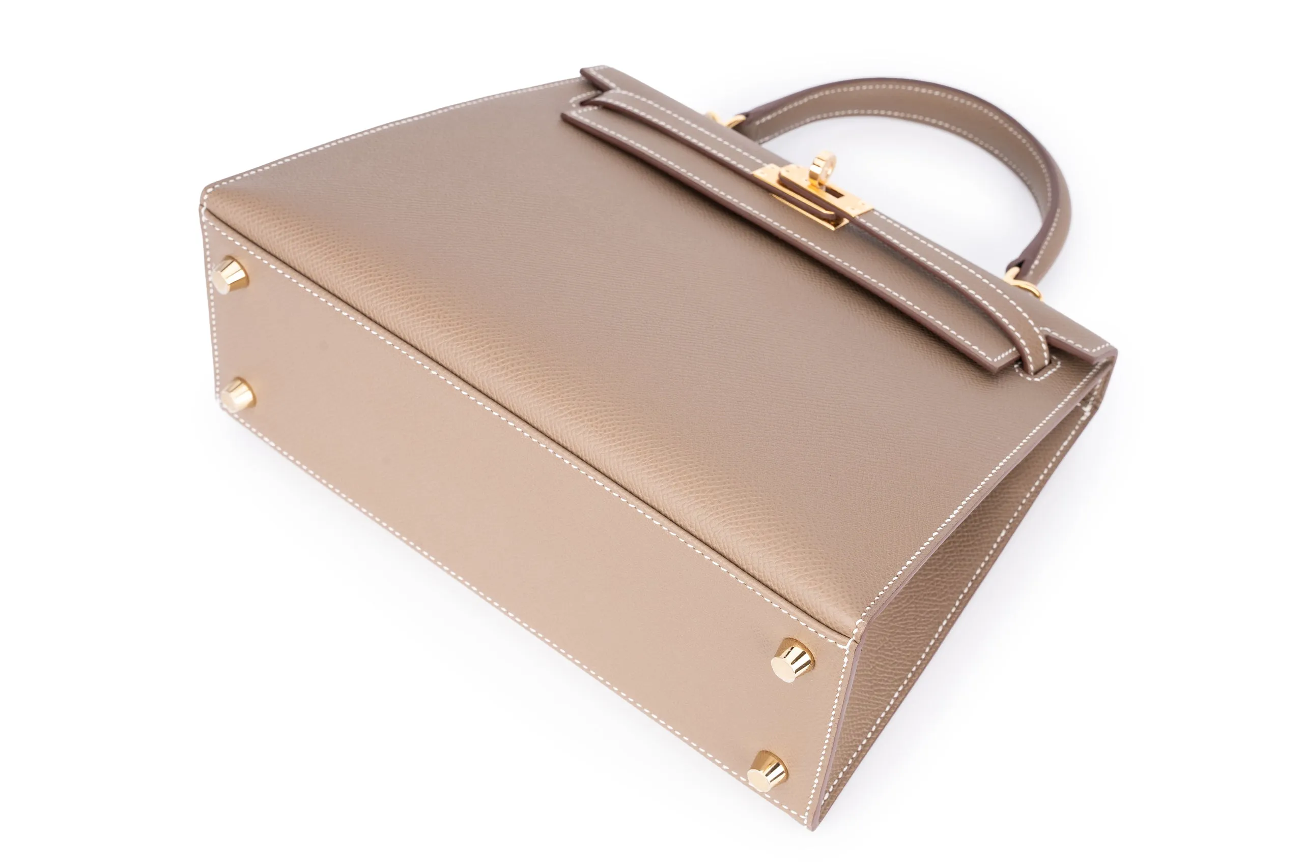 Hermès Kelly 25 Etoupe Epsom Sellier Gold Hardware