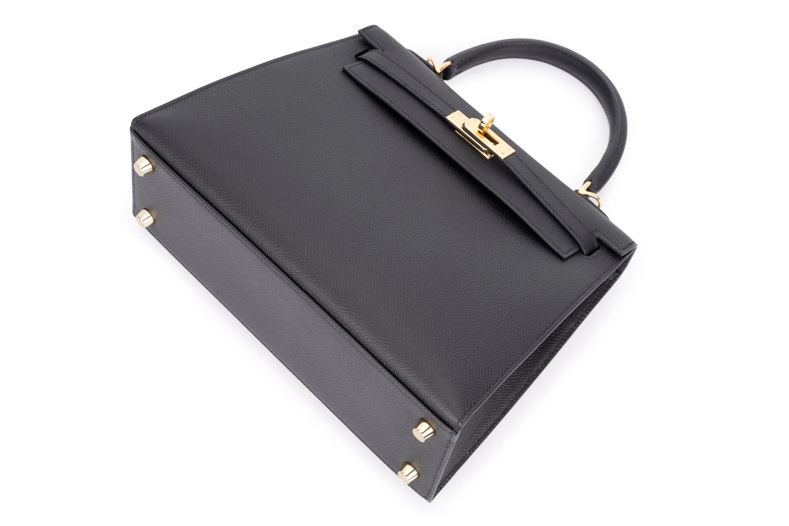 Hermès Kelly 25 Sellier Epsom Veau Noir GHW
