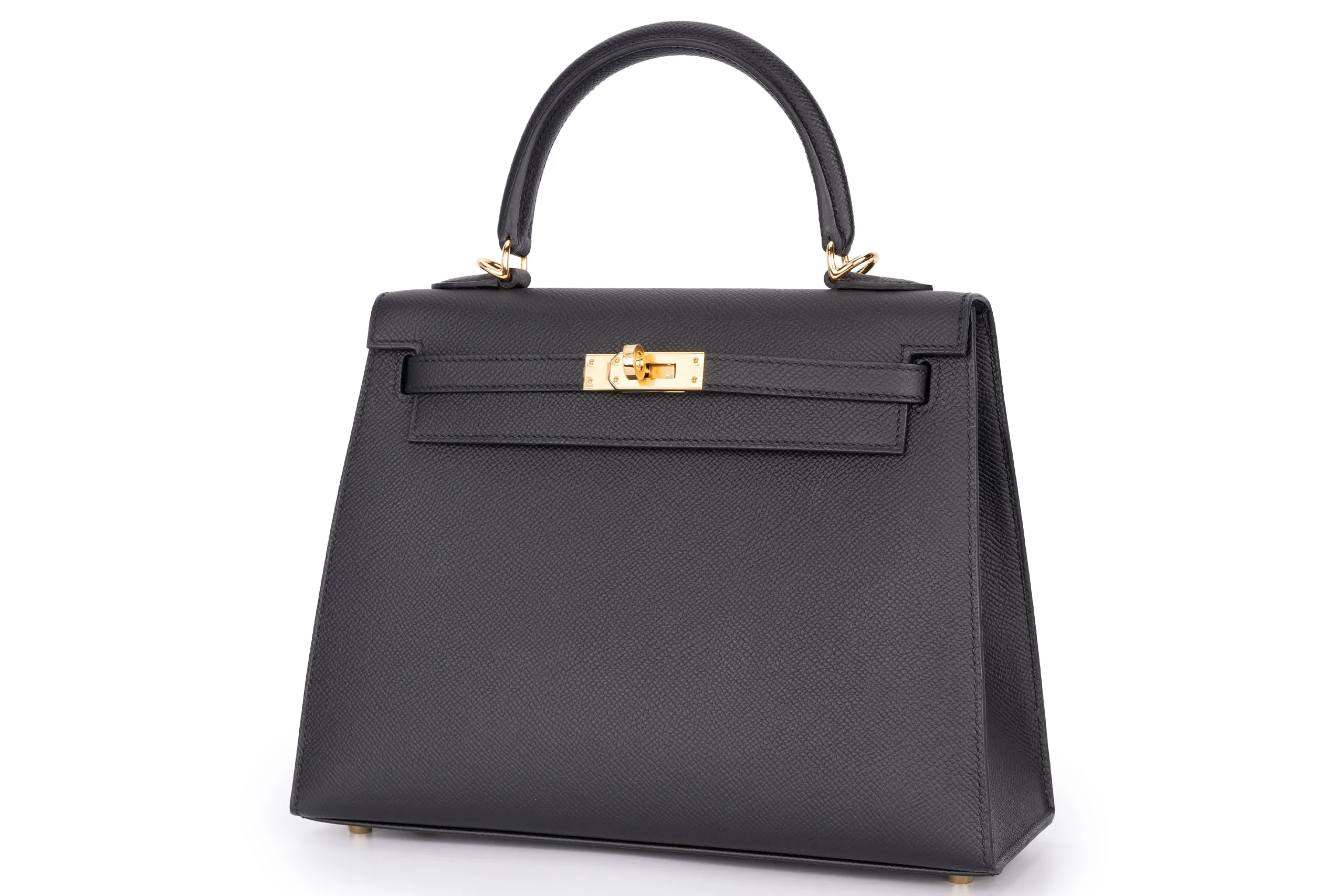 Hermès Kelly 25 Sellier Epsom Veau Noir GHW