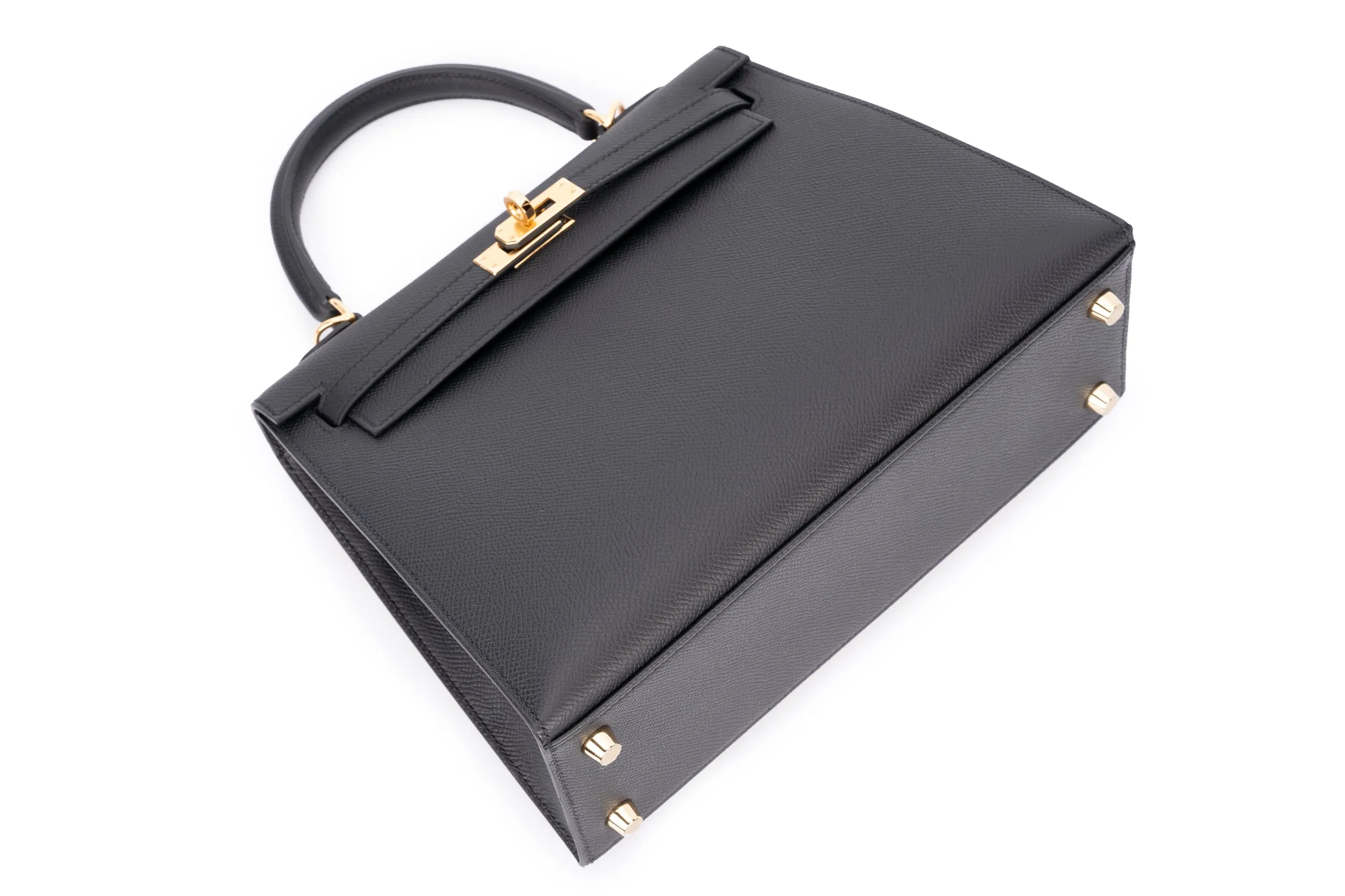Hermès Kelly 25 Sellier Epsom Veau Noir GHW