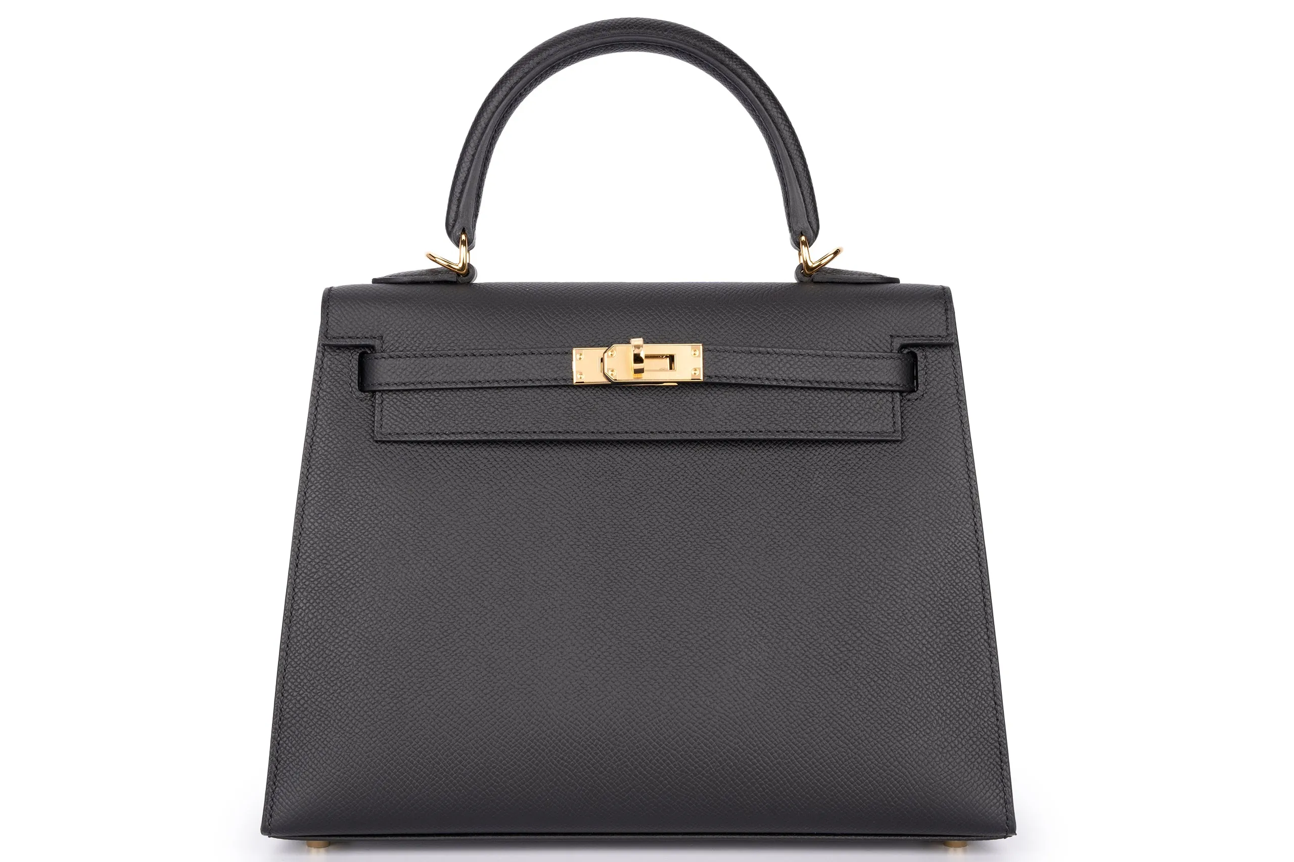 Hermès Kelly 25 Sellier Epsom Veau Noir GHW