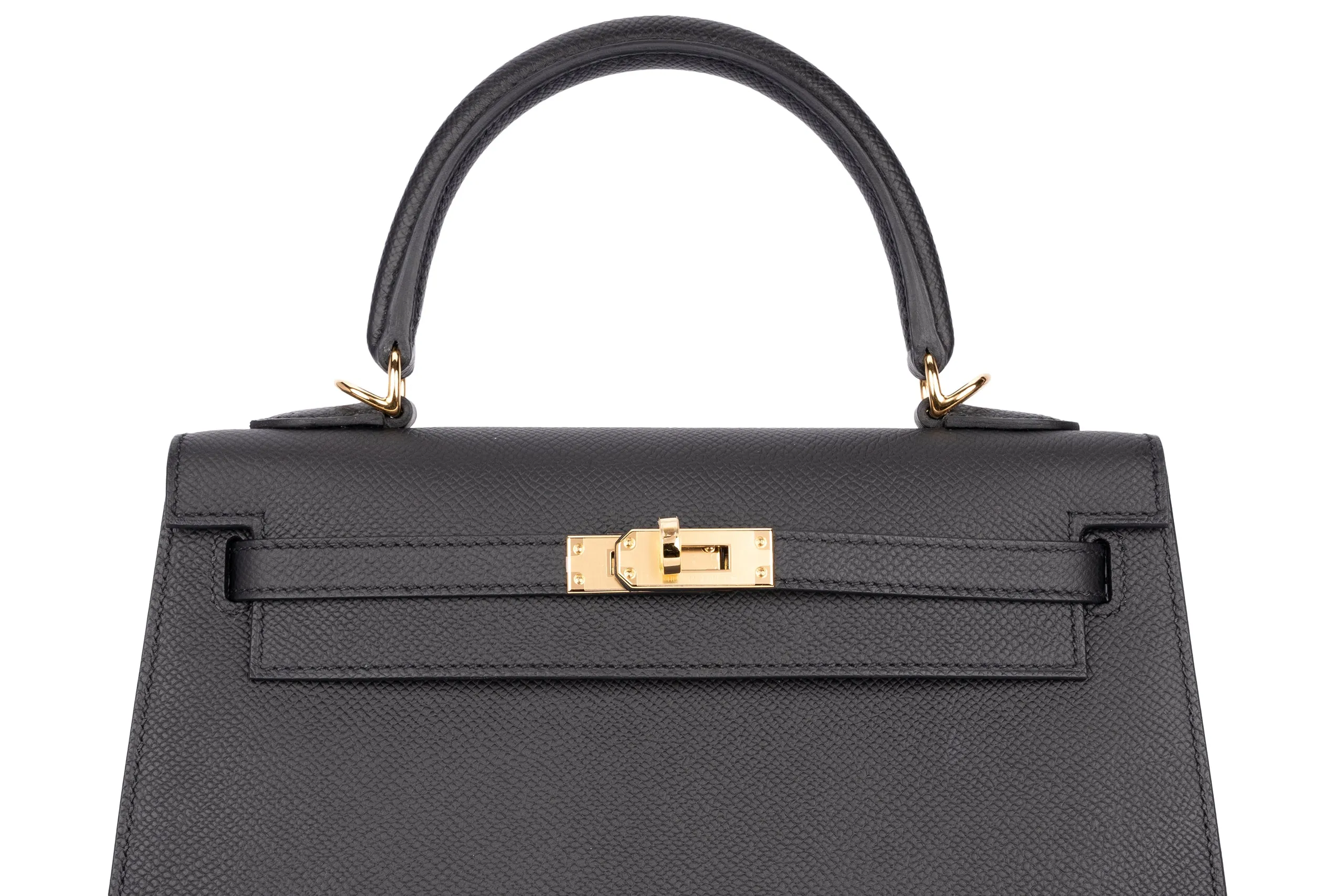 Hermès Kelly 25 Sellier Epsom Veau Noir GHW