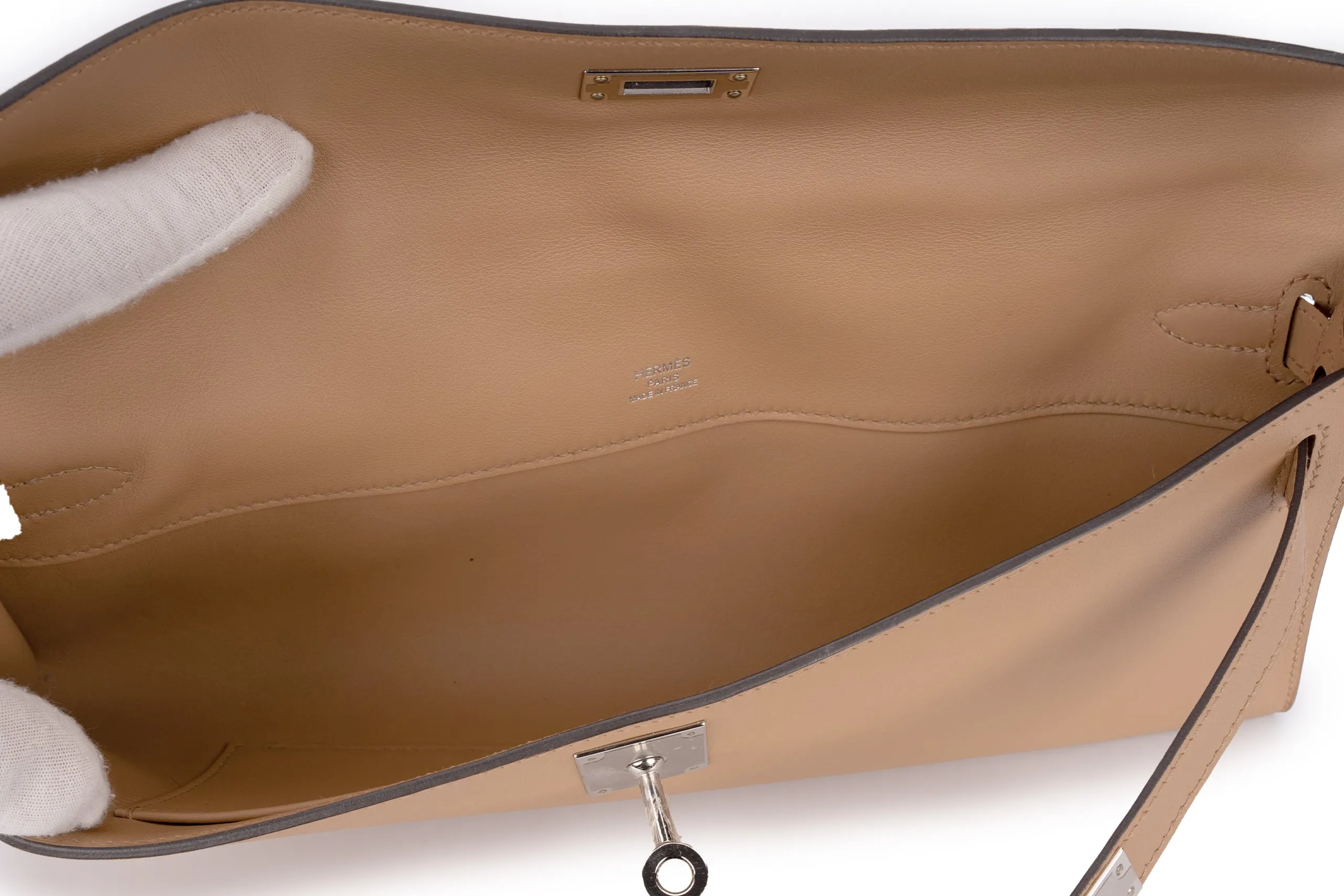 Hermès Kelly Cut Swift Biscuit PHW
