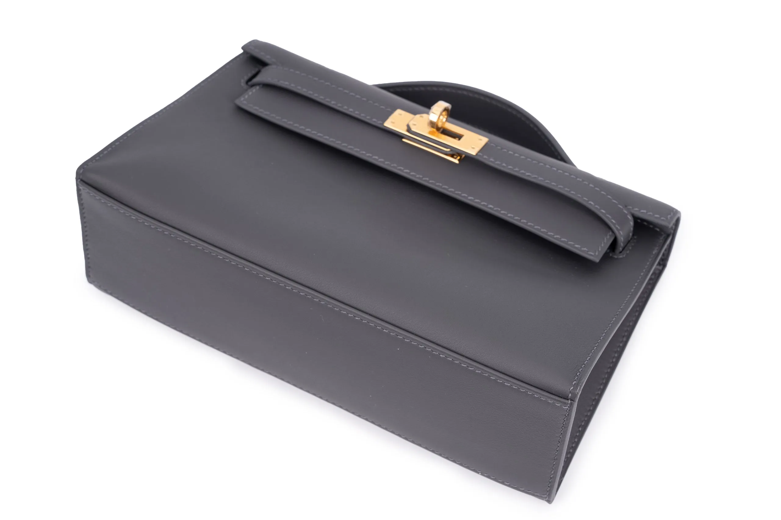 Hermès Mini Kelly Pochette		Swift Calf Skin	Ardoise	GHW