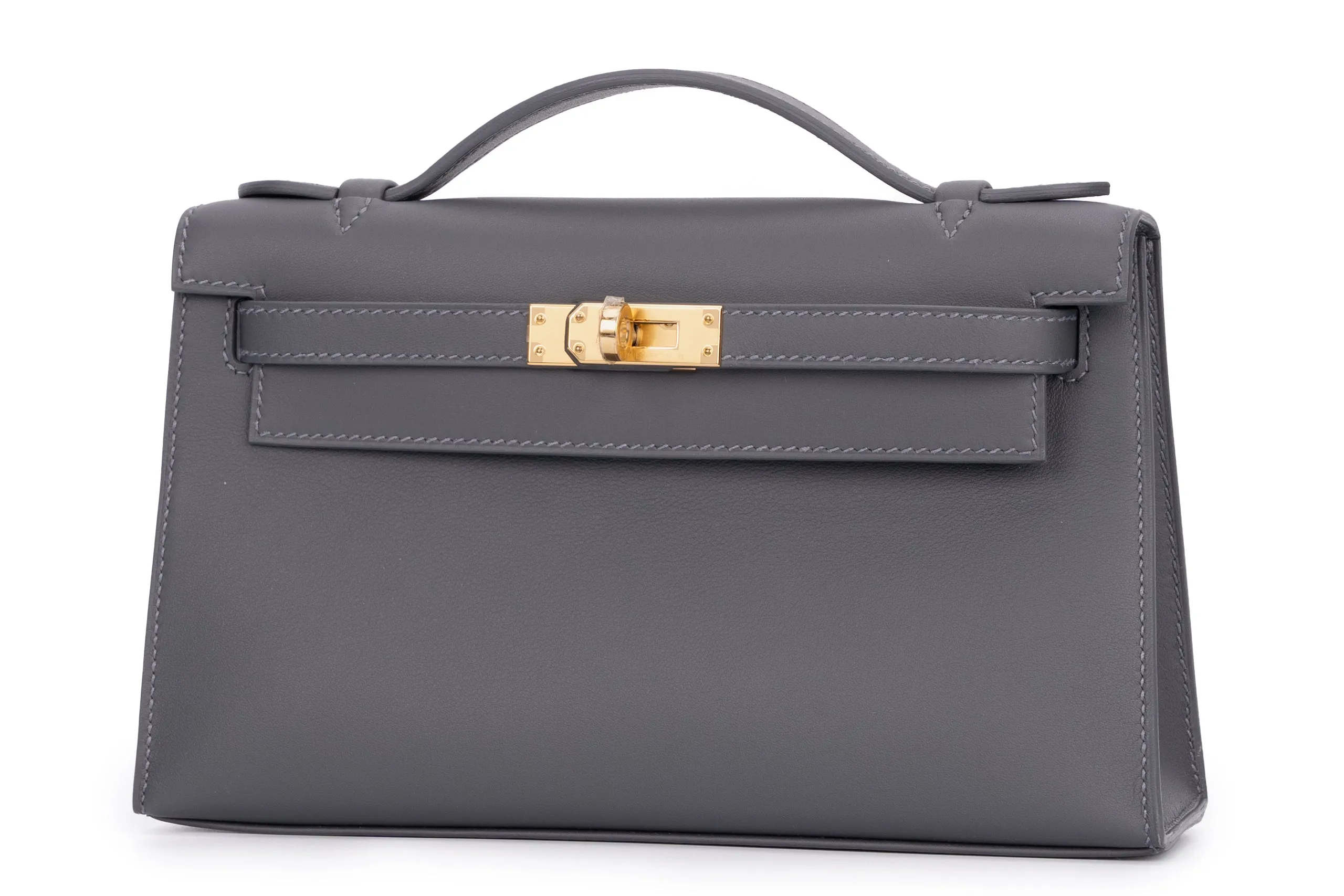 Hermès Mini Kelly Pochette		Swift Calf Skin	Ardoise	GHW