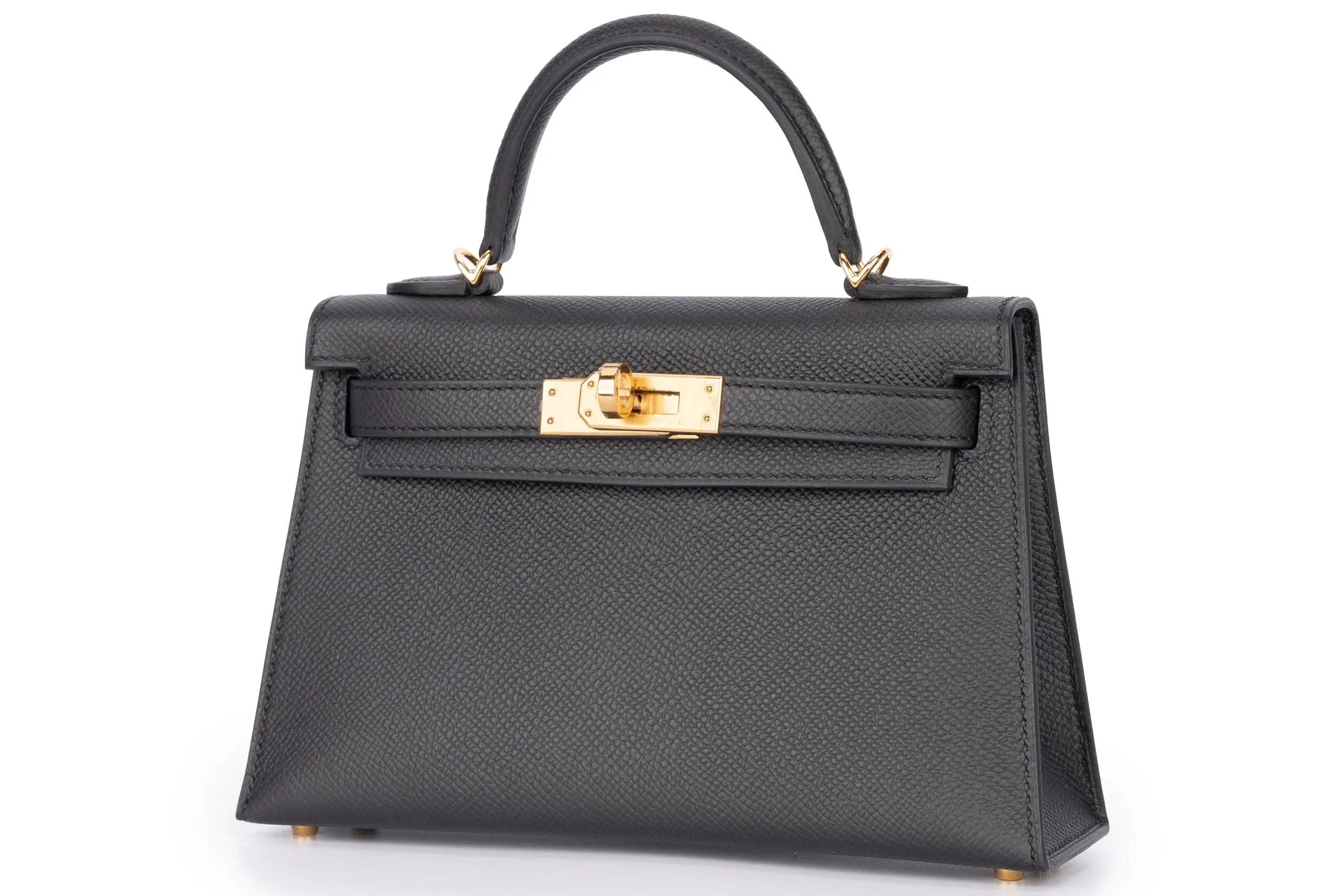 Hermès Mini Kelly Sellier Epsom Black GHW