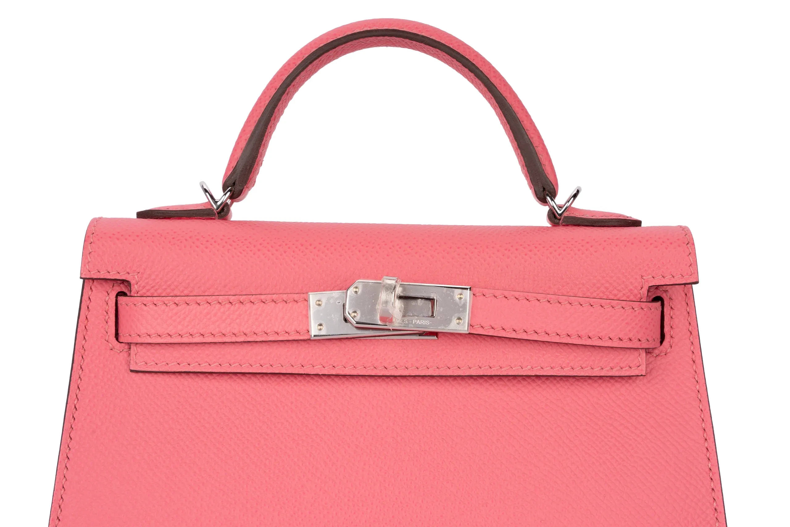 Hermès Mini Kelly Sellier Epsom Rose Azalee PHW