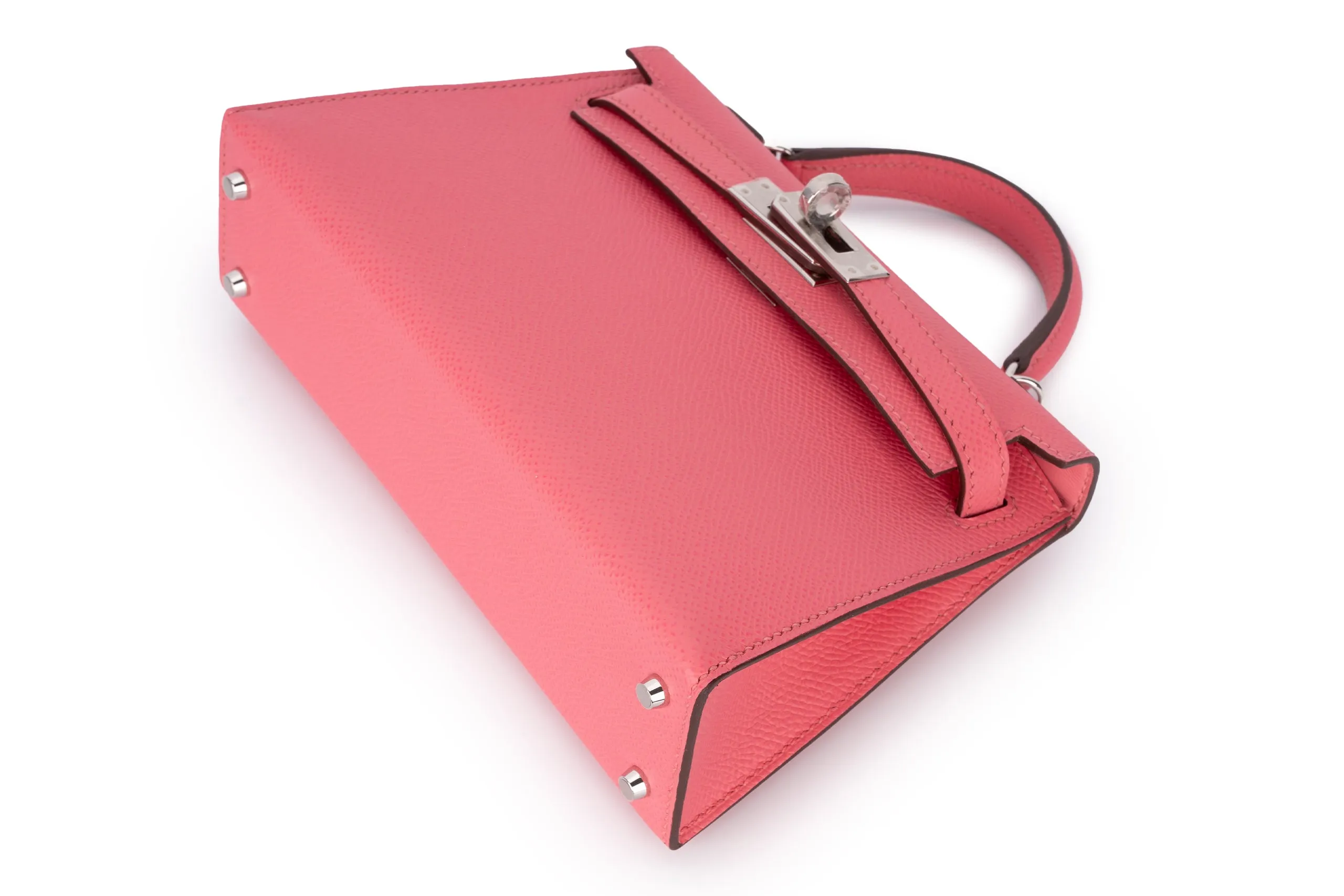 Hermès Mini Kelly Sellier Epsom Rose Azalee PHW