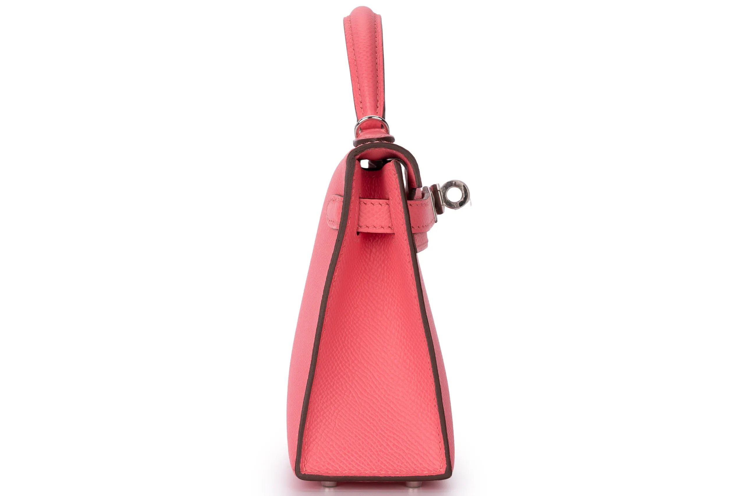 Hermès Mini Kelly Sellier Epsom Rose Azalee PHW