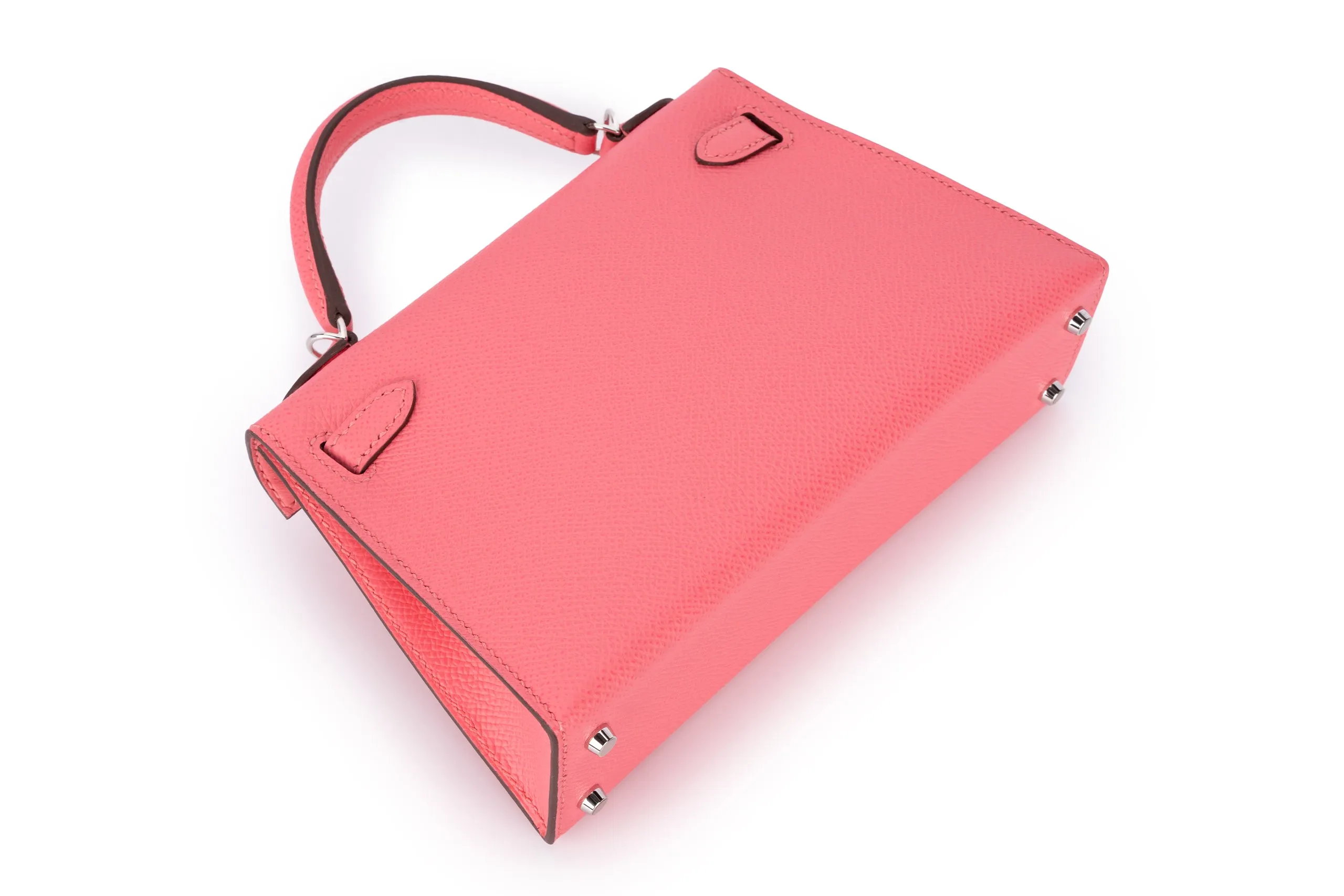 Hermès Mini Kelly Sellier Epsom Rose Azalee PHW