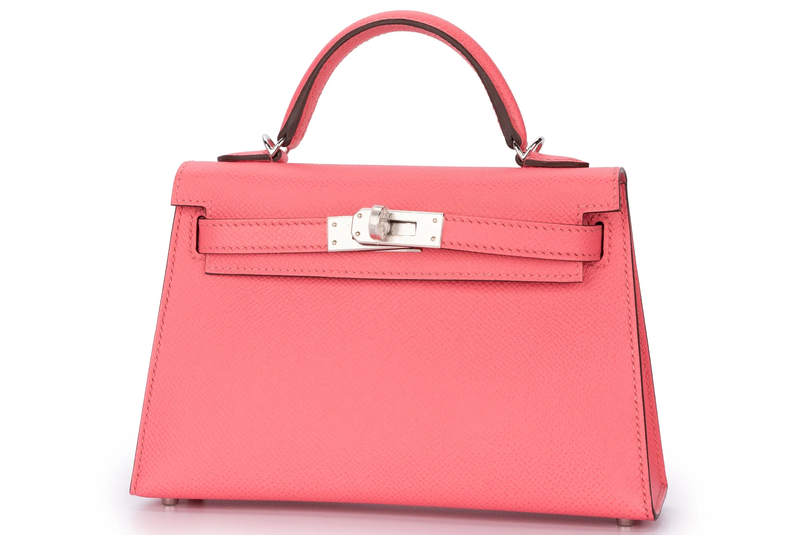 Hermès Mini Kelly Sellier Epsom Rose Azalee PHW
