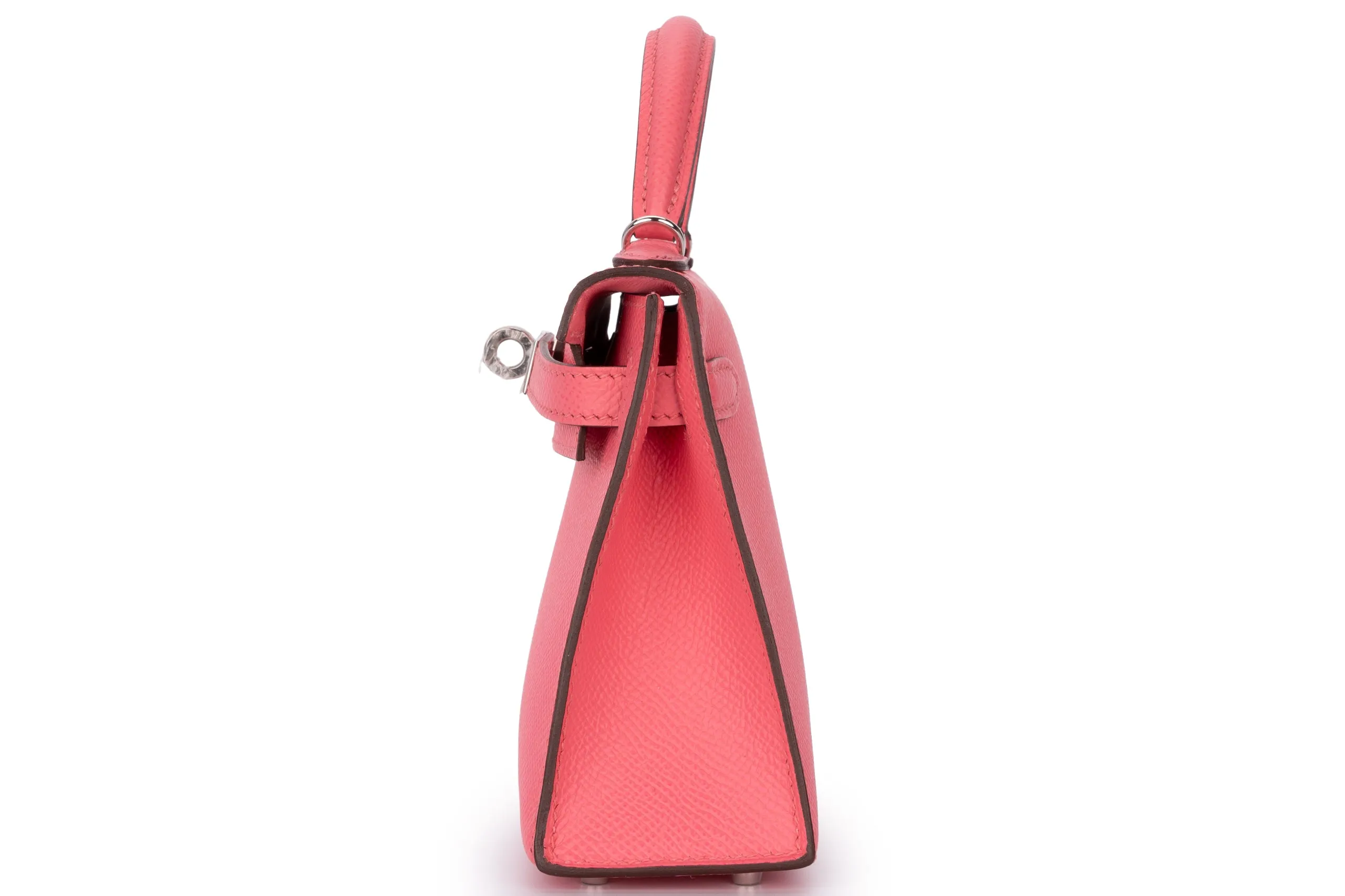 Hermès Mini Kelly Sellier Epsom Rose Azalee PHW