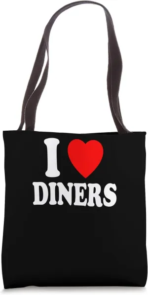 I Heart (Love) Diners Restaurant American Cuisine Tote Bag
