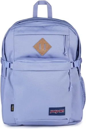 JanSport Main Campus FX Backpack - Travel or Work Bag w 15-Inch Laptop Pack with Leather Trim, Lavender Ash