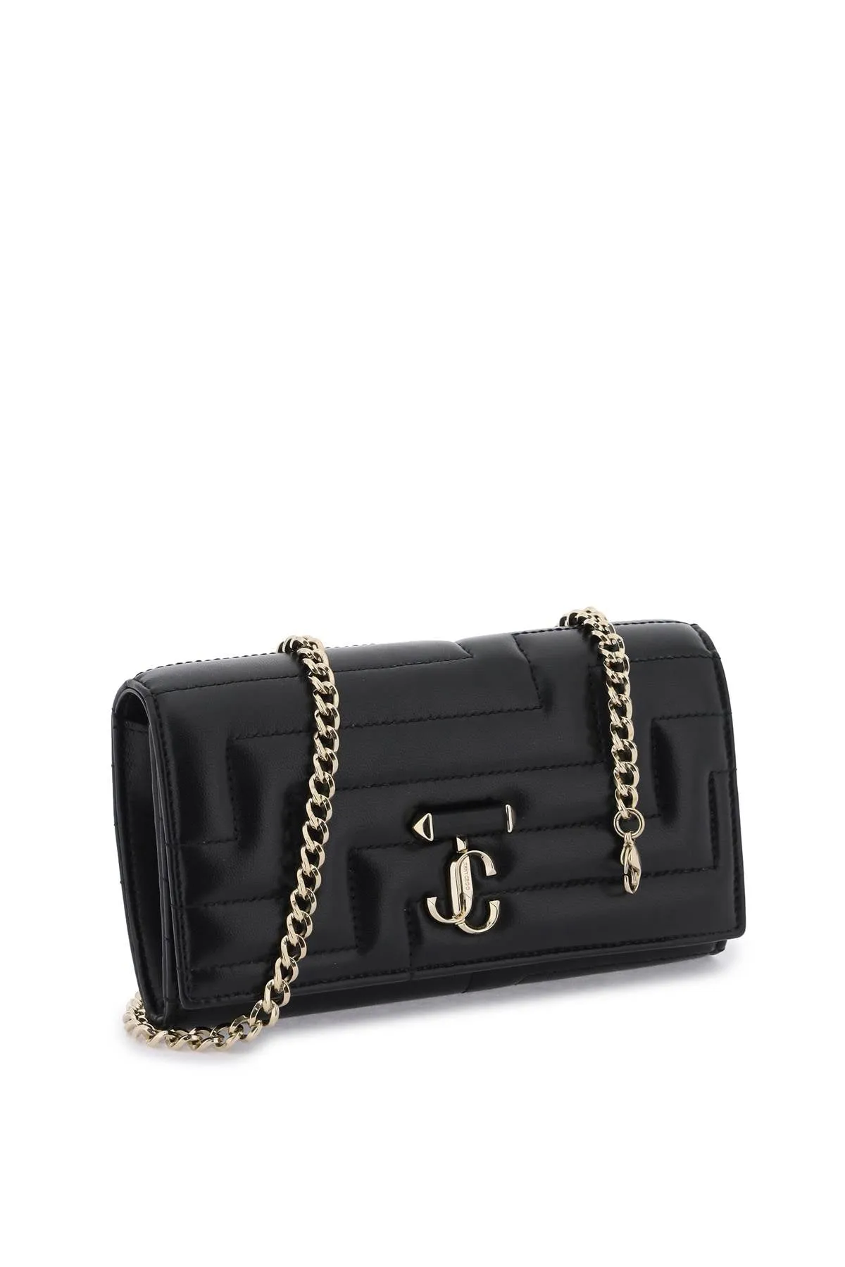 Jimmy choo avenue crossbody mini bag AVENUE WALLET CHAIN NBA BLACK LIGHT GOLD