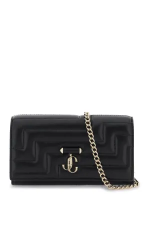 Jimmy choo avenue crossbody mini bag AVENUE WALLET CHAIN NBA BLACK LIGHT GOLD