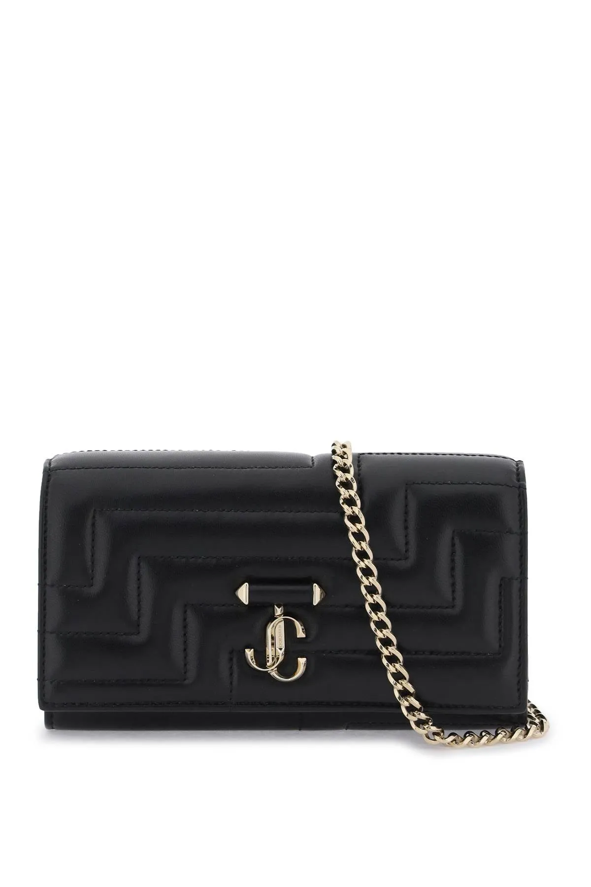 Jimmy choo avenue crossbody mini bag AVENUE WALLET CHAIN NBA BLACK LIGHT GOLD