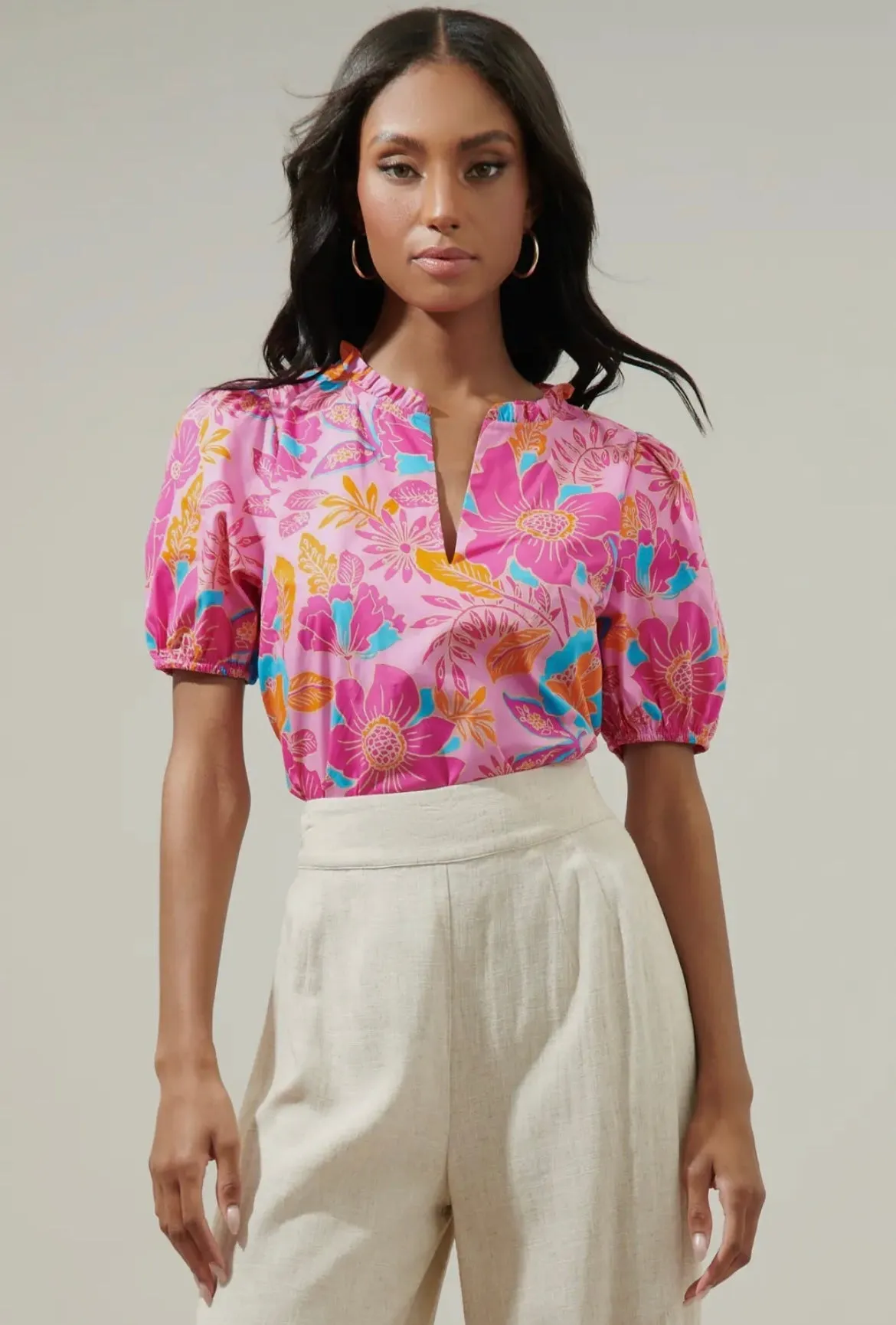 Kenni Split Neck Top