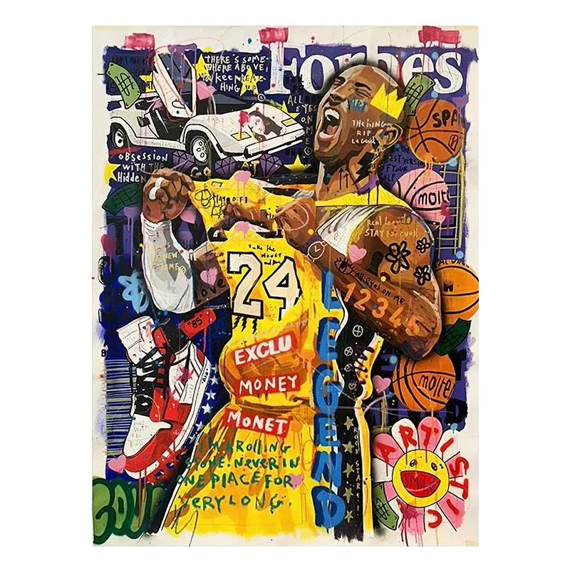 Kobe Bryant NBA Wall Art Abstract Graffiti Poster