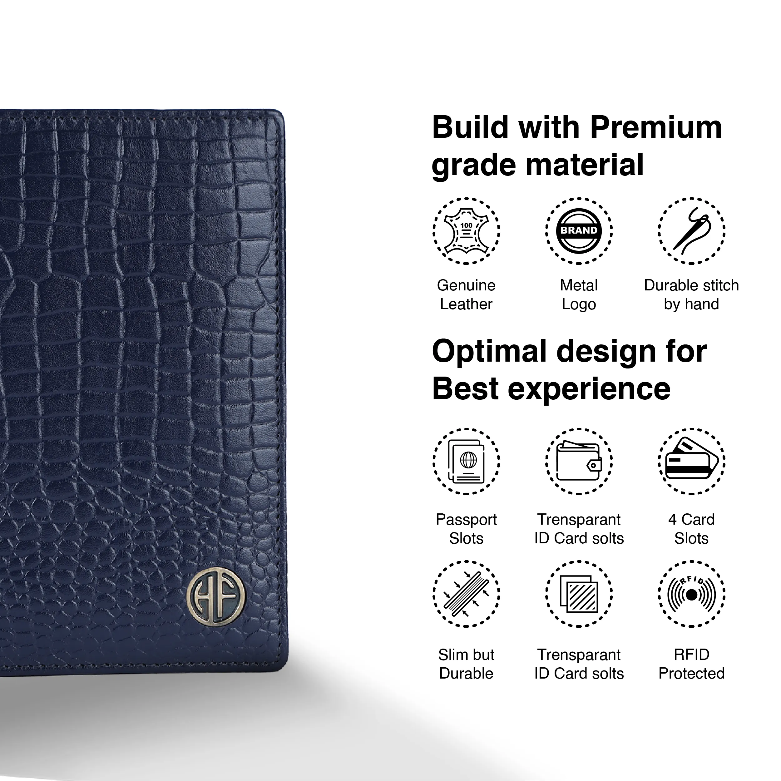 Leather Travel Passport Holder For Men And Women With Passport Slot, Card Slots, ID Card Slot - RFID Protected