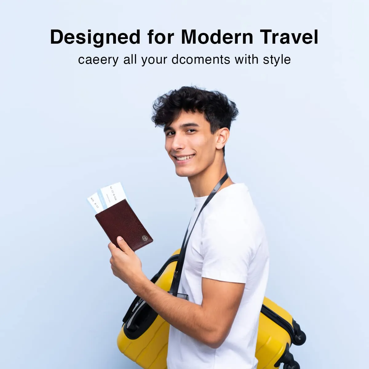 Leather Travel Passport Holder For Men And Women With Passport Slot, Card Slots, ID Card Slot - RFID Protected