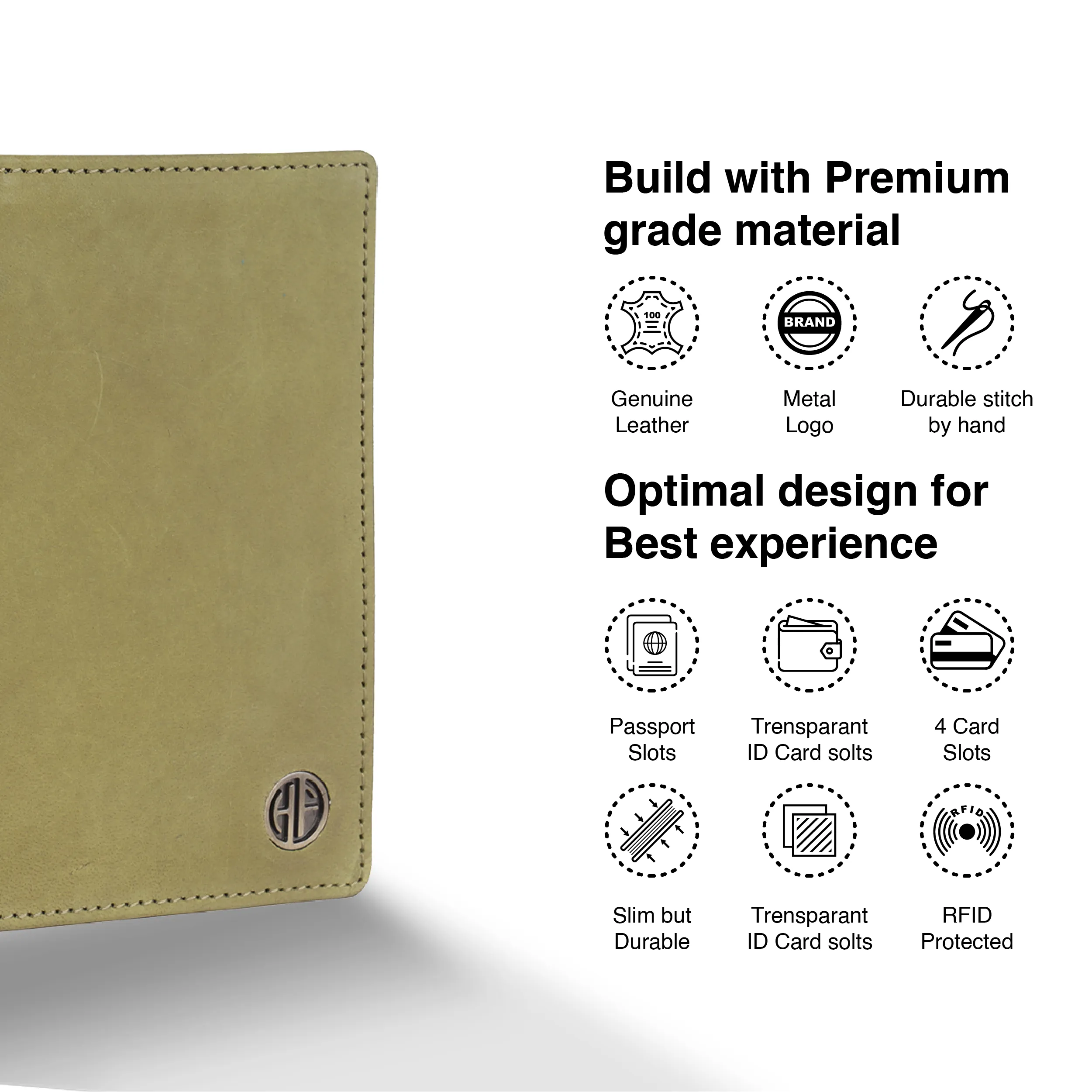 Leather Travel Passport Holder For Men And Women With Passport Slot, Card Slots, ID Card Slot - RFID Protected