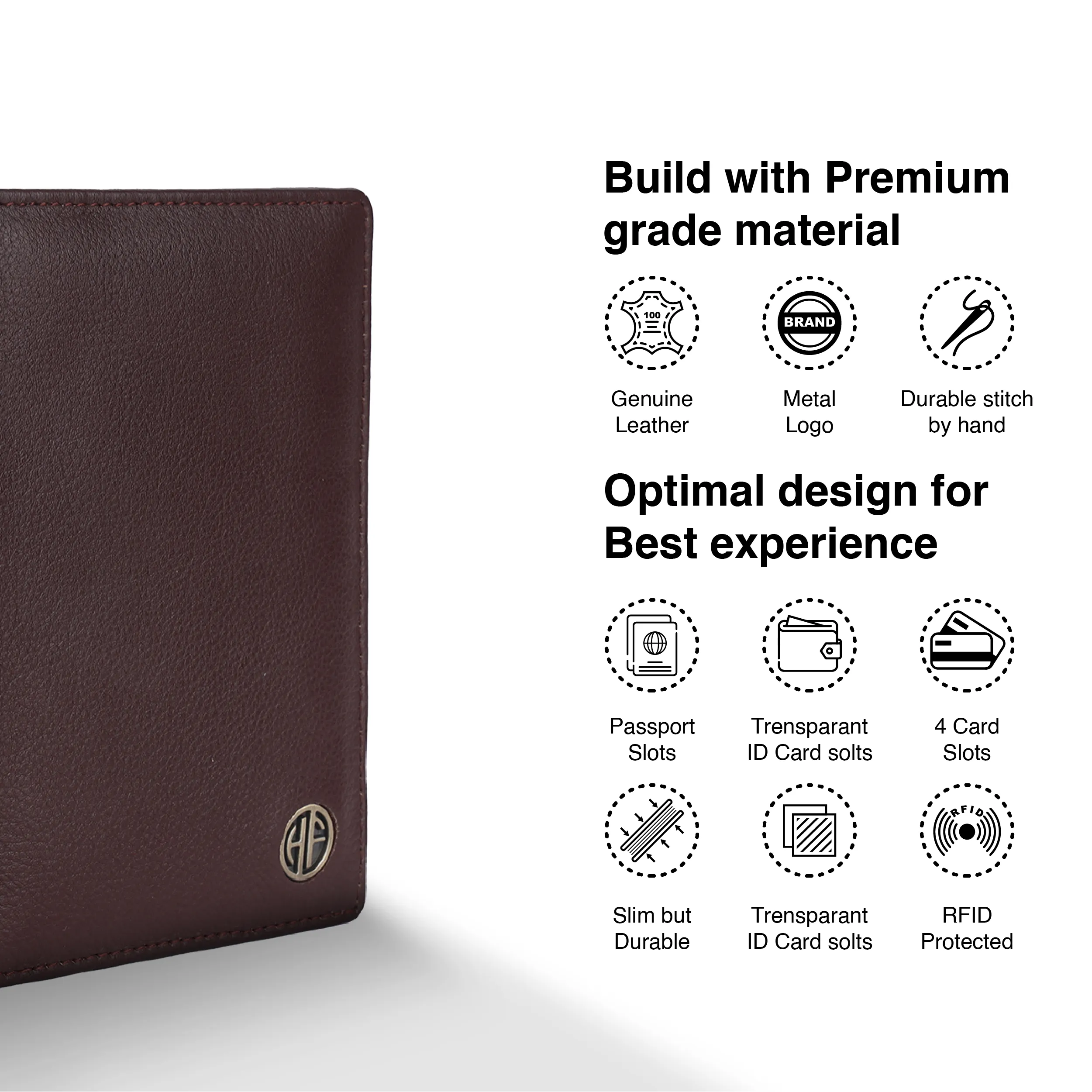 Leather Travel Passport Holder For Men And Women With Passport Slot, Card Slots, ID Card Slot - RFID Protected