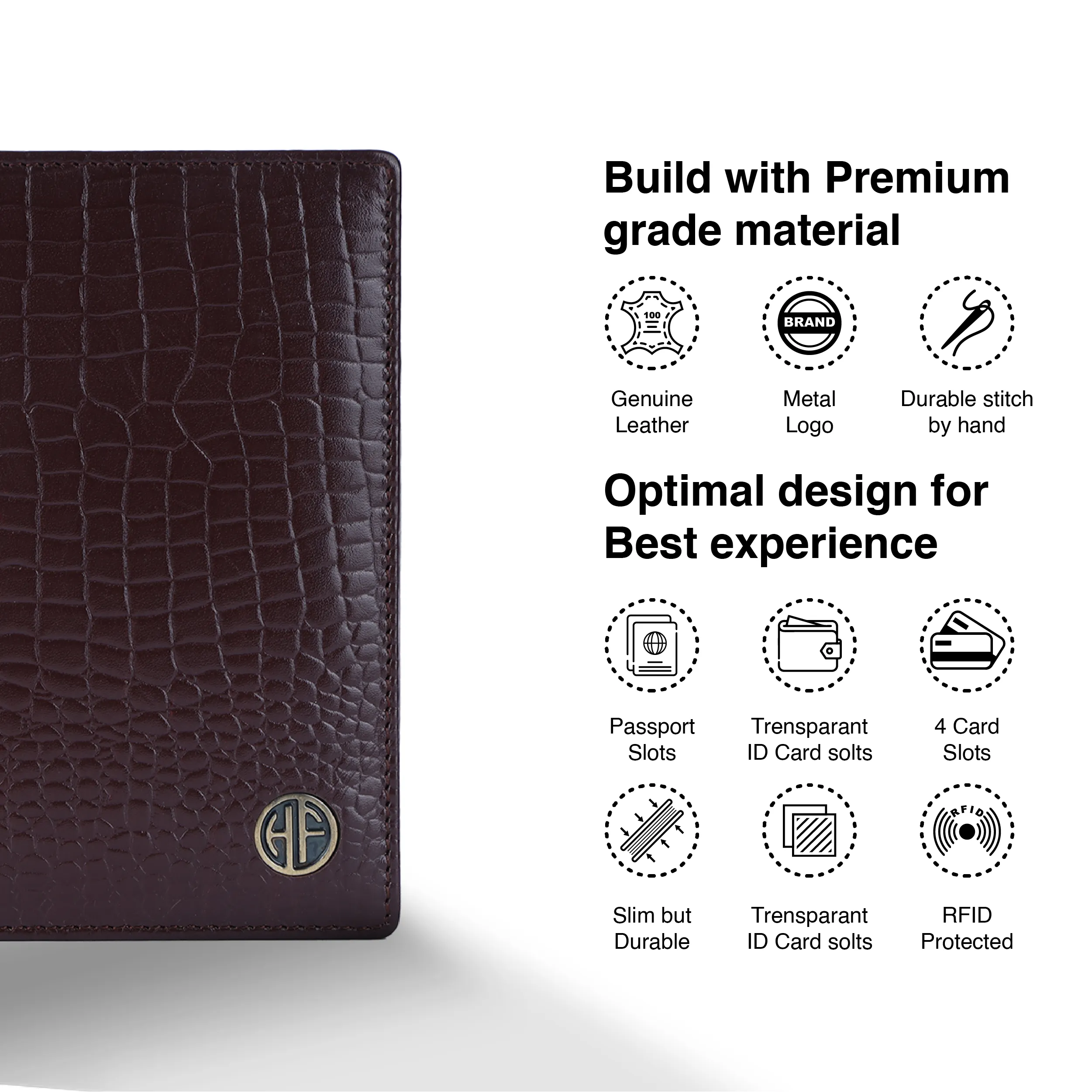 Leather Travel Passport Holder For Men And Women With Passport Slot, Card Slots, ID Card Slot - RFID Protected