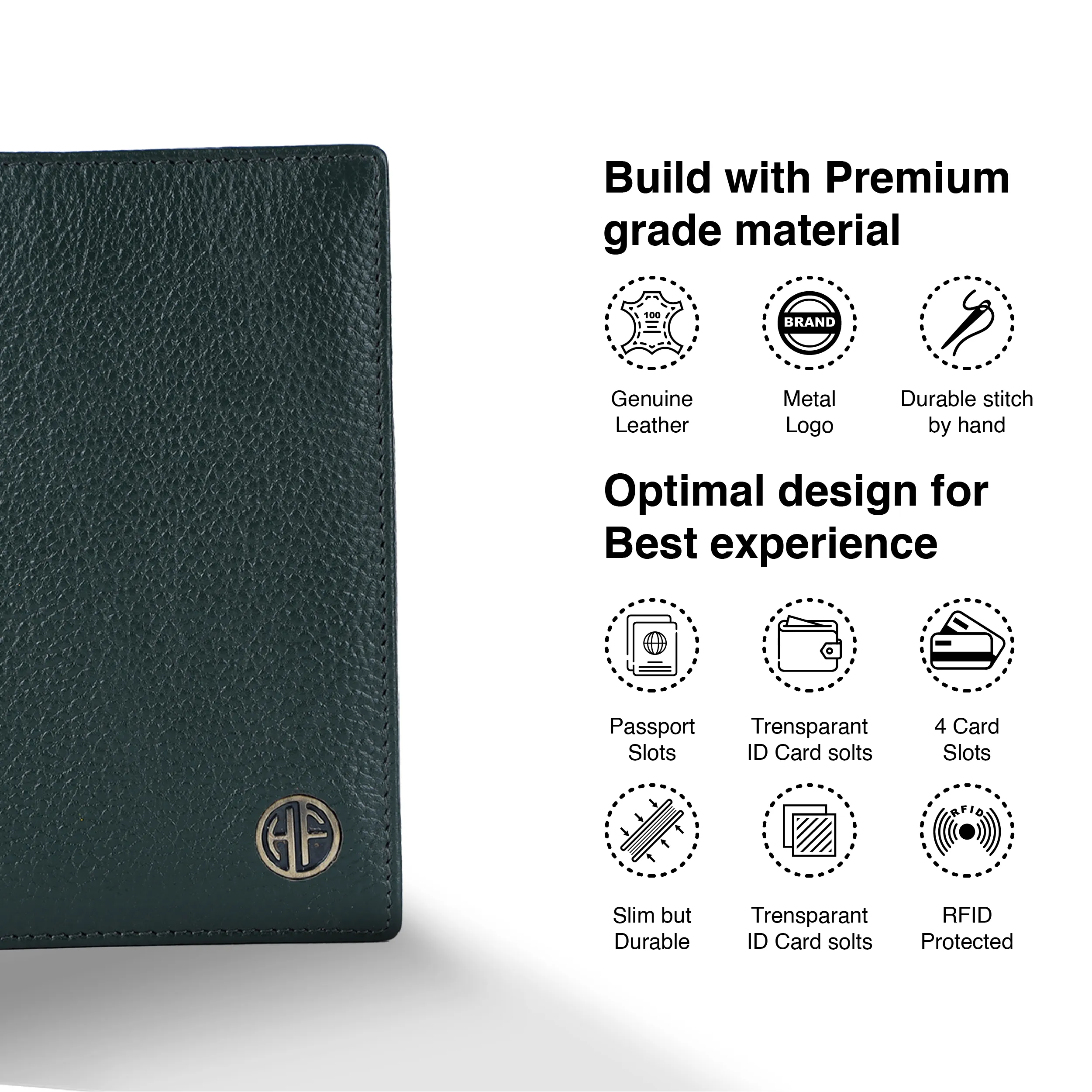 Leather Travel Passport Holder For Men And Women With Passport Slot, Card Slots, ID Card Slot - RFID Protected