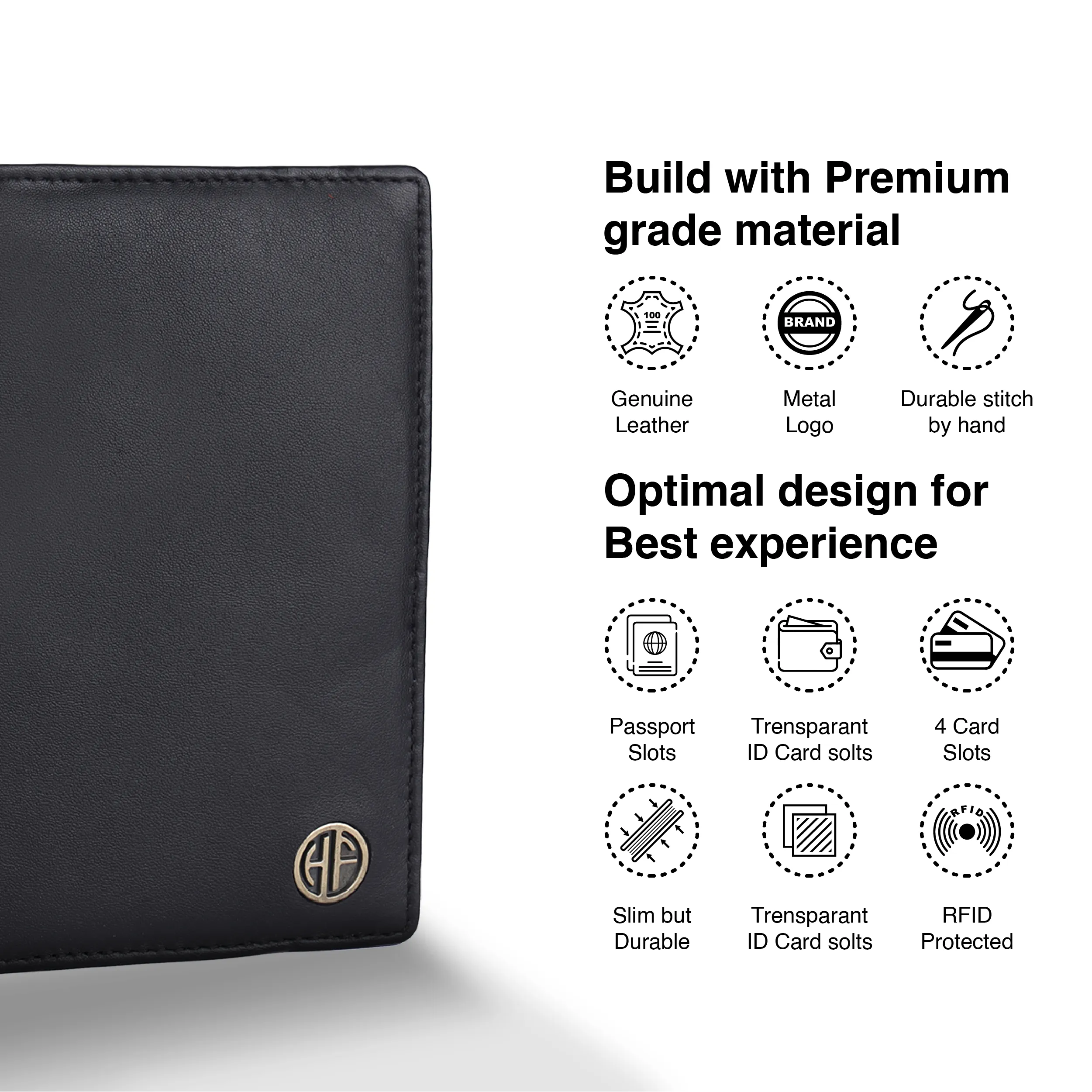 Leather Travel Passport Holder For Men And Women With Passport Slot, Card Slots, ID Card Slot - RFID Protected