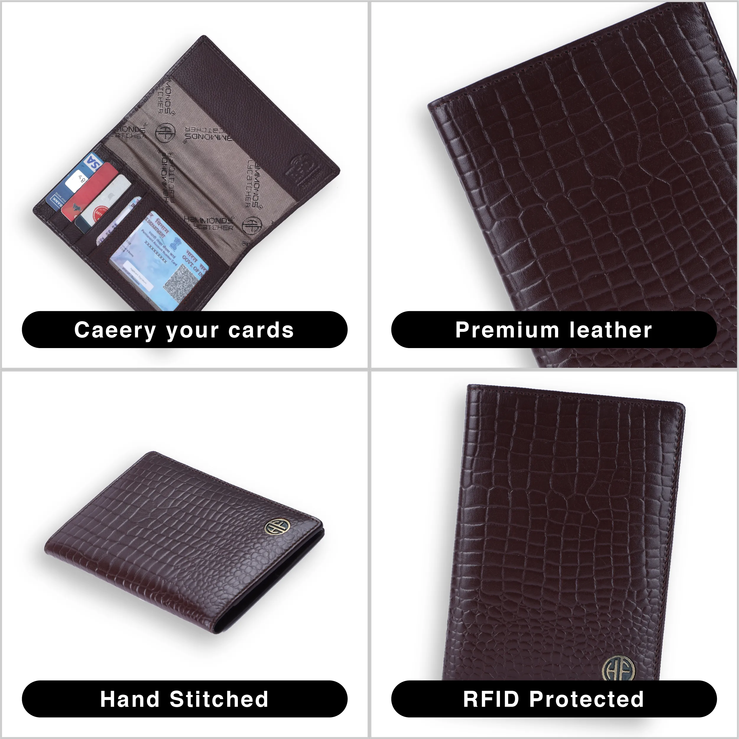 Leather Travel Passport Holder For Men And Women With Passport Slot, Card Slots, ID Card Slot - RFID Protected