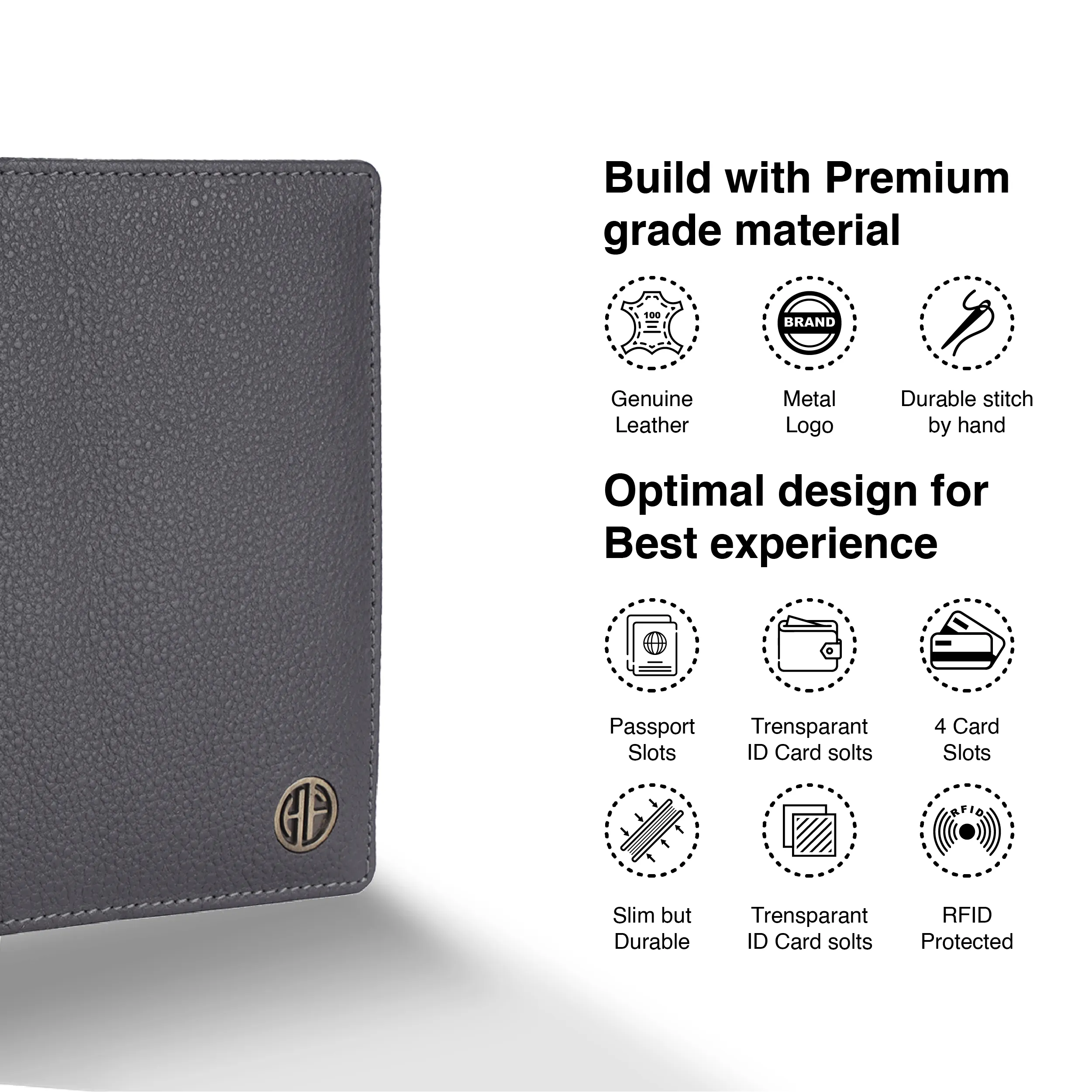 Leather Travel Passport Holder For Men And Women With Passport Slot, Card Slots, ID Card Slot - RFID Protected