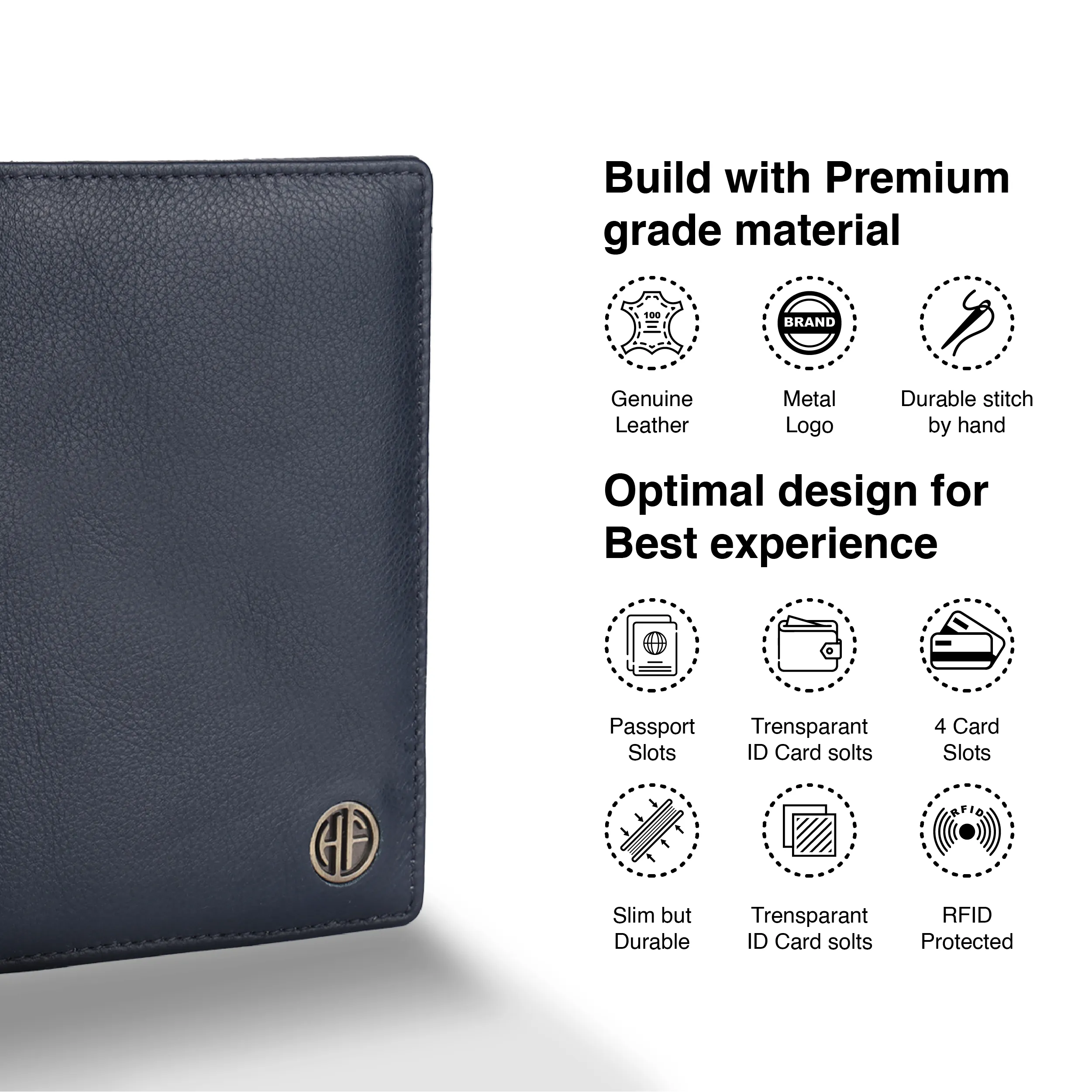 Leather Travel Passport Holder For Men And Women With Passport Slot, Card Slots, ID Card Slot - RFID Protected