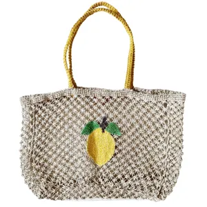Lemon Jute Tote Bag