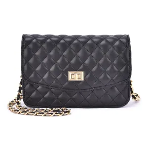 Mellow World Amanda Quilted Crossbody Black Clutch