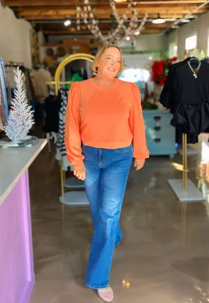 Misty Orange Puff Sweatshirt