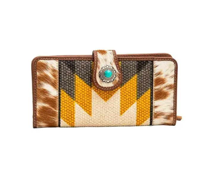Mustard Aztec & Brown Cowhide Bags Set - Options