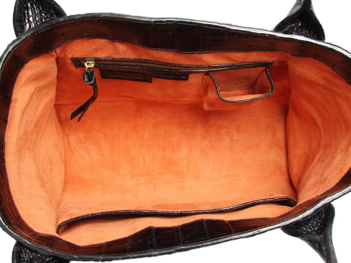Nancy Gonzalez Black Crocodile Tote