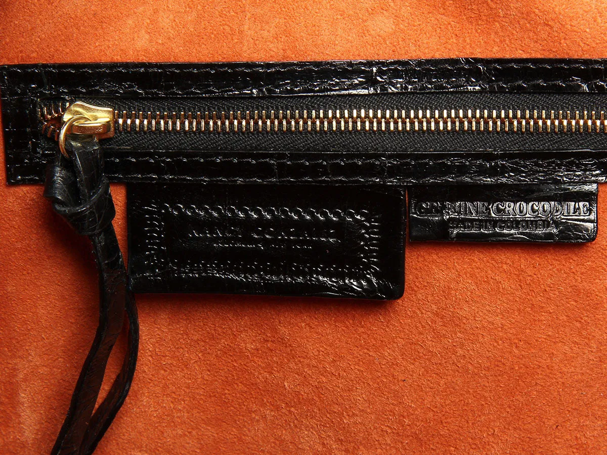 Nancy Gonzalez Black Crocodile Tote