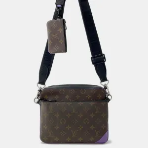 Noir Monogram Macassar Canvas Trio Messenger Bag