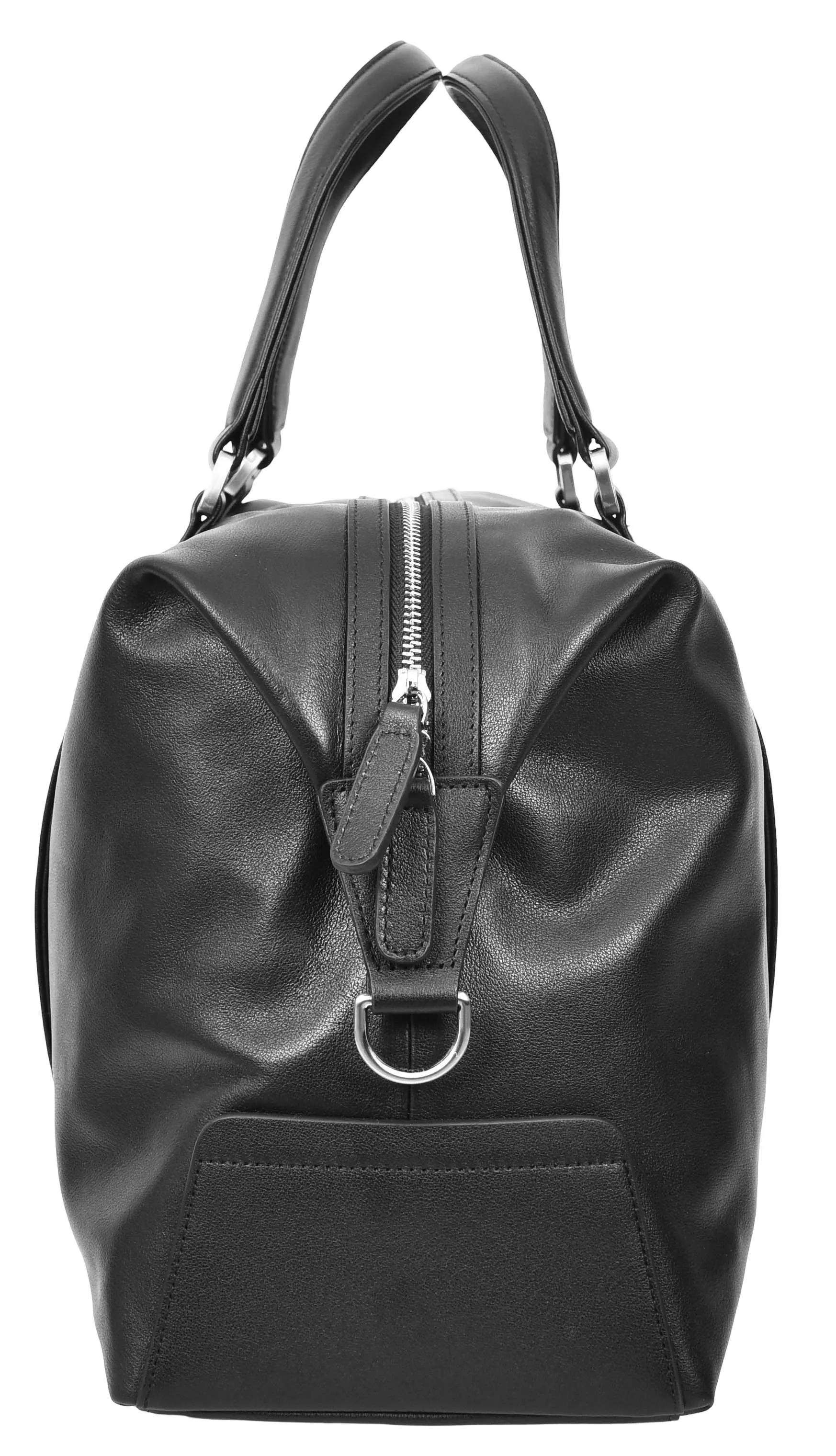 Pathpal Genuine Leather Weekend  Travel Holdall Duffle Bag Black