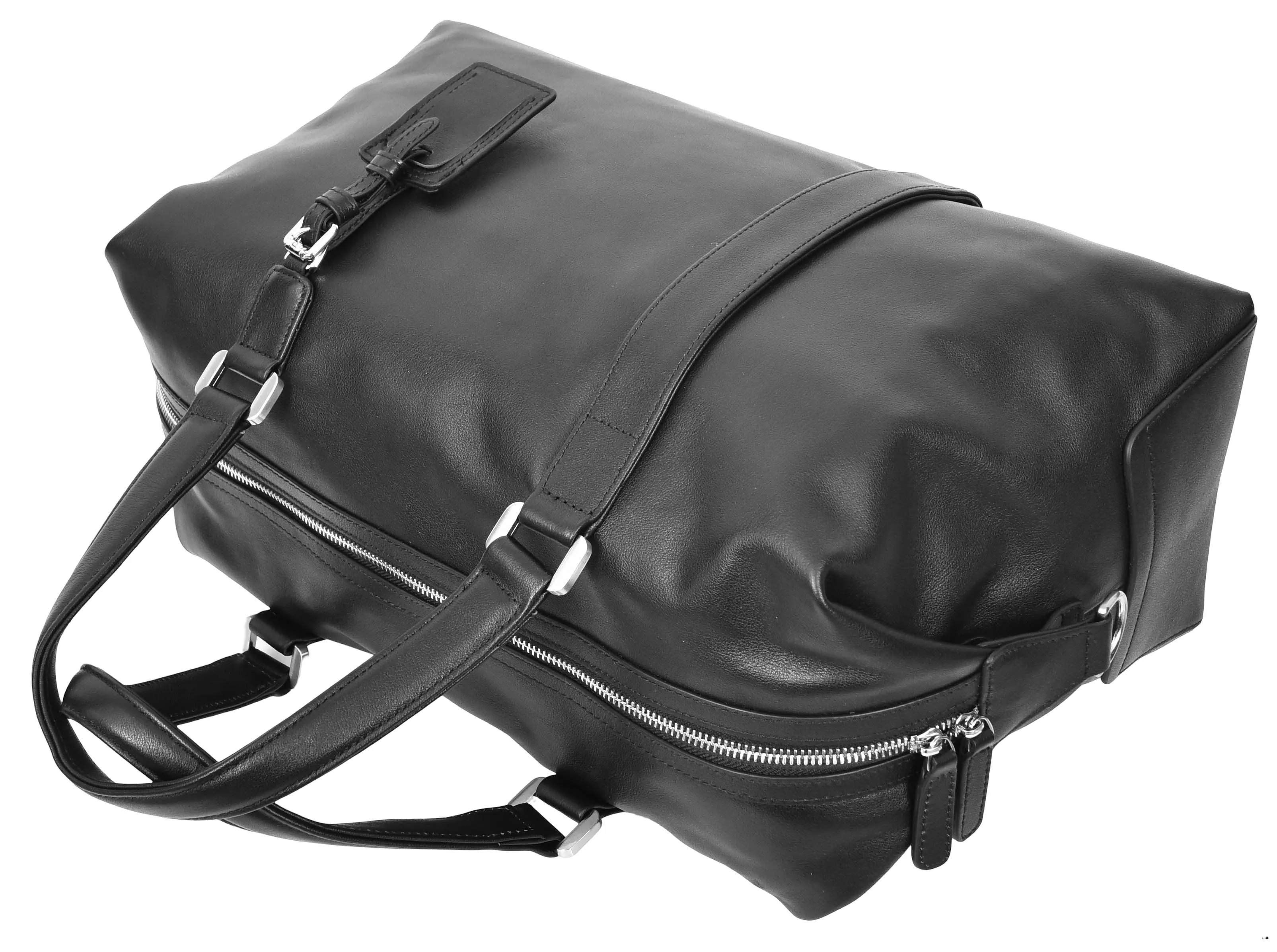 Pathpal Genuine Leather Weekend  Travel Holdall Duffle Bag Black