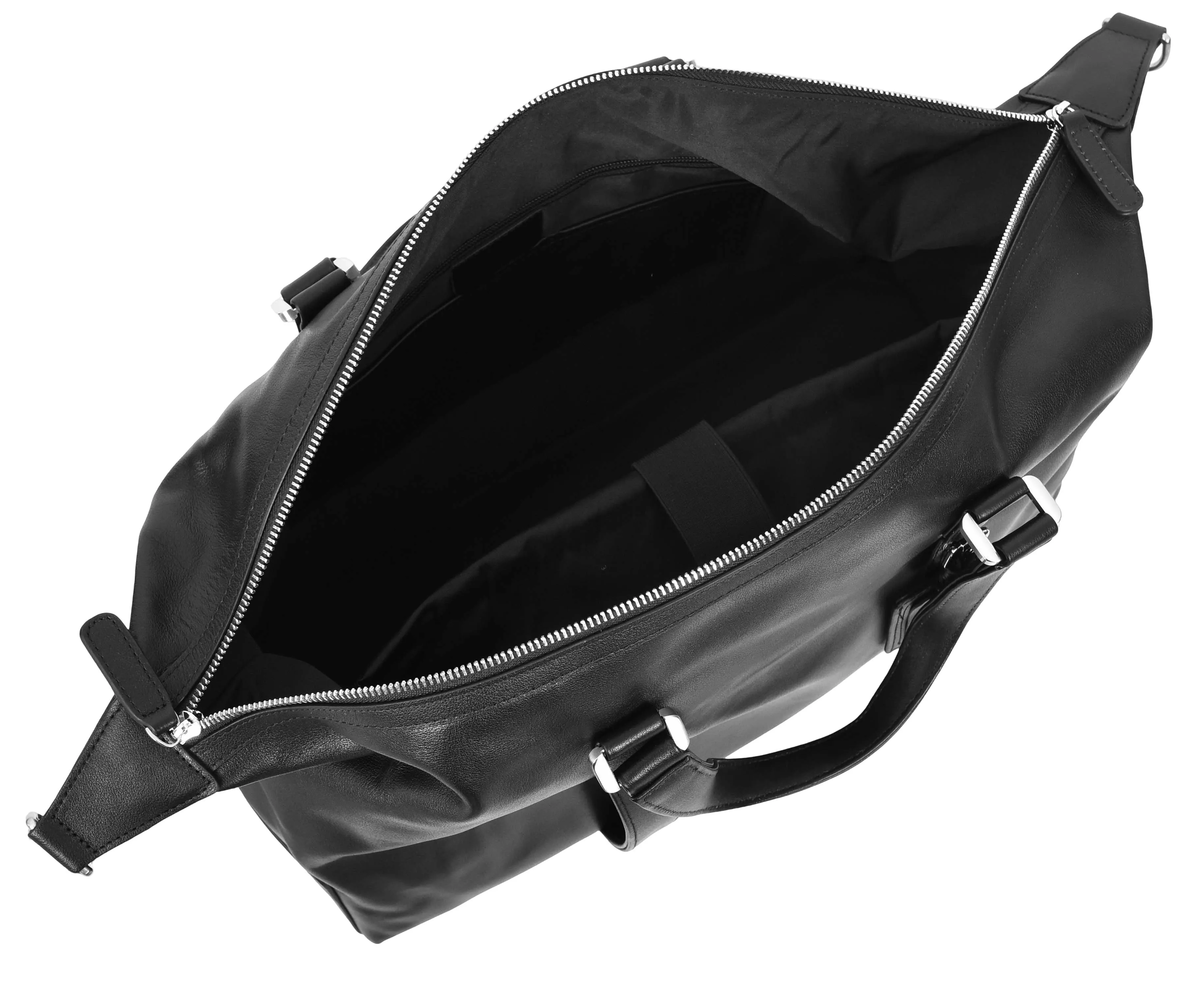 Pathpal Genuine Leather Weekend  Travel Holdall Duffle Bag Black
