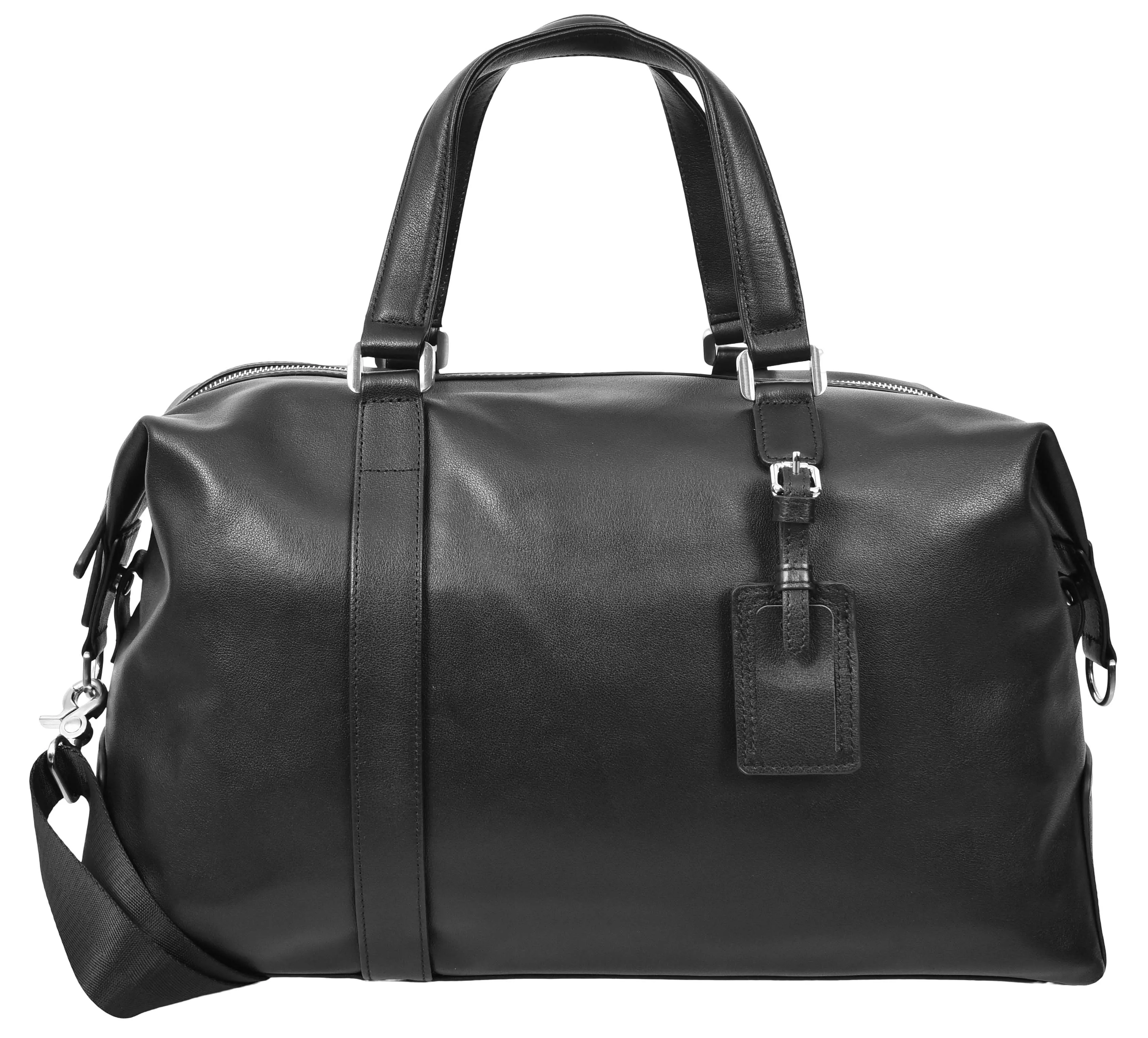 Pathpal Genuine Leather Weekend  Travel Holdall Duffle Bag Black