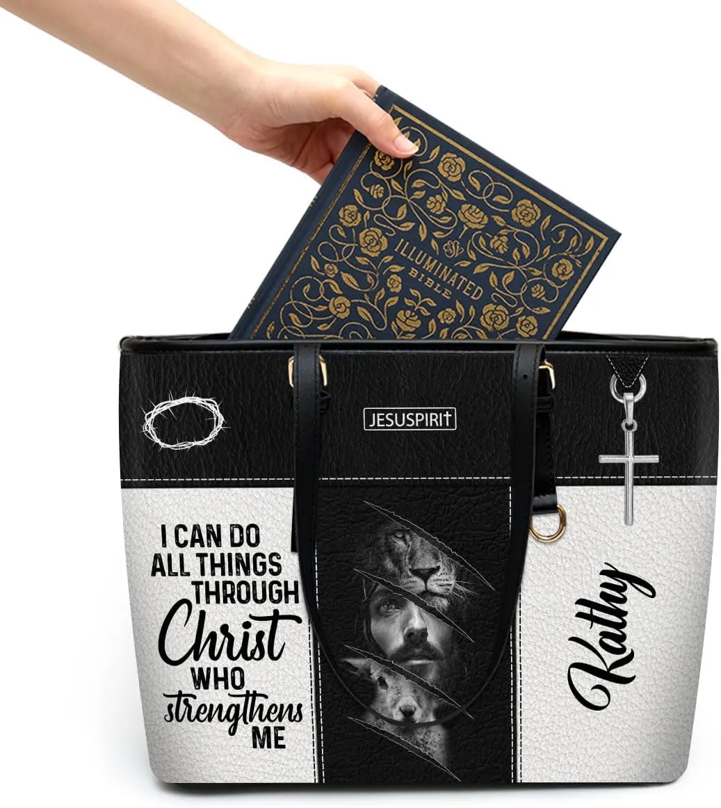 Personalized Leather Tote Bags For Women - Christmas Gifts For Women - Christian Gifts
