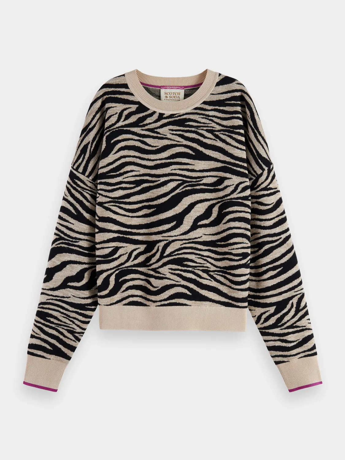 Printed jacquard sweater